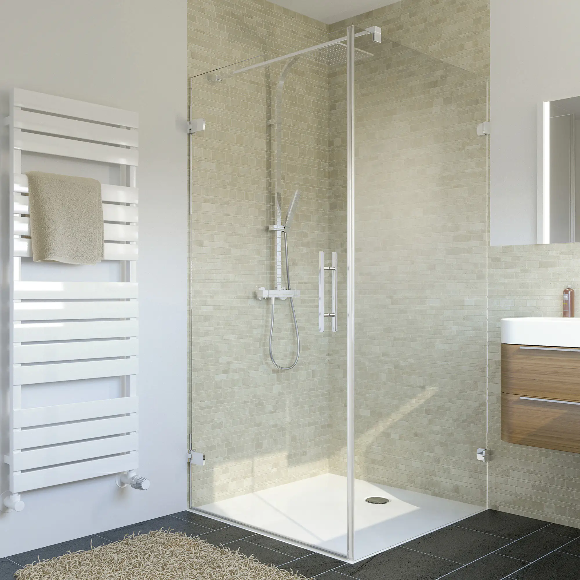 Breuer Avanta Seitenwand f. Drehtür 75x200 cm, alu chromeffekt, klarglas hell, inkl. CER+, Quick 72