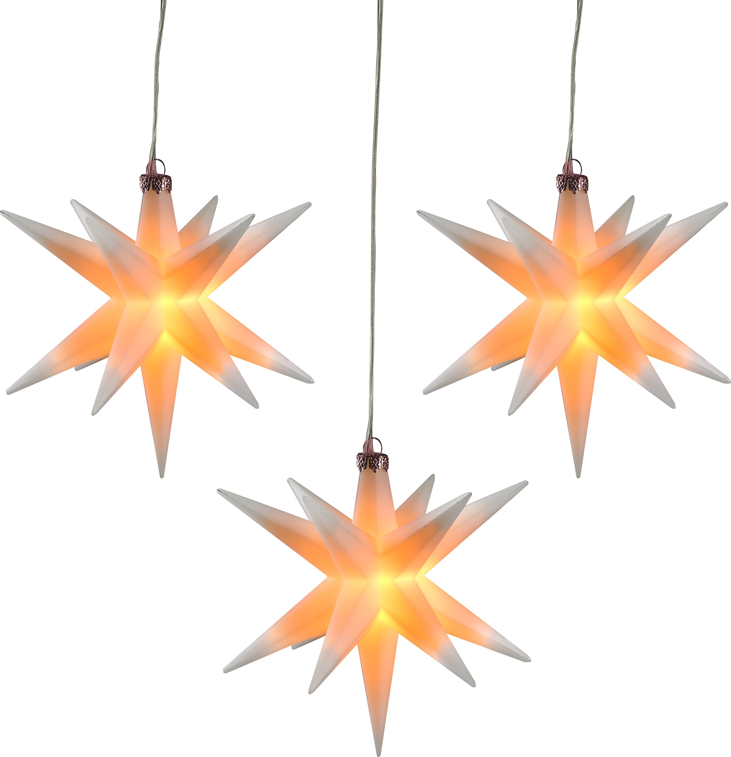 Saico LED-Stern mit Timer Ø 12 cm warmweiß weiß 3 Stück