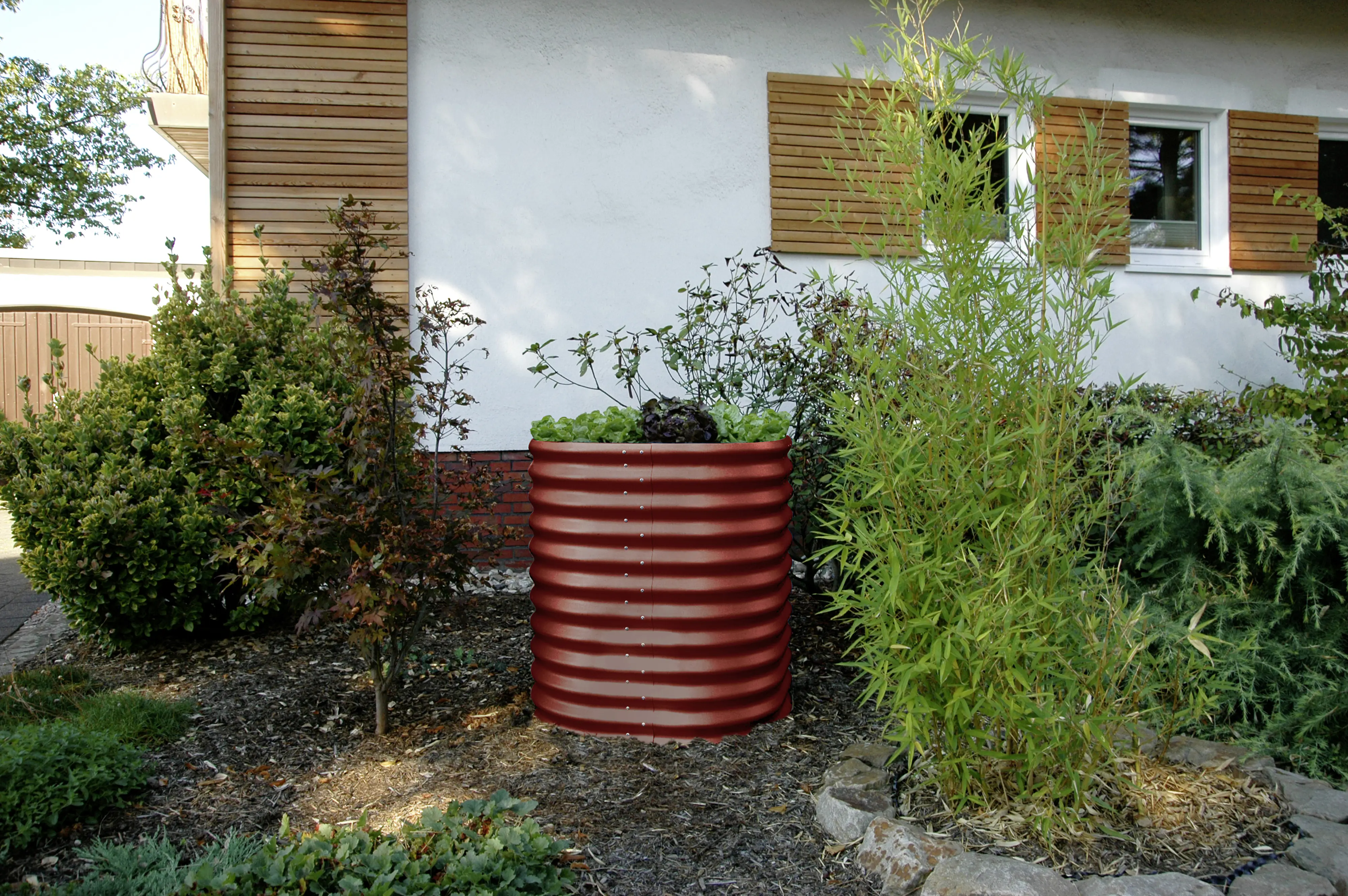 Vitavia Hochbeet Terra Rund 82 x 82 x 86 cm rubin