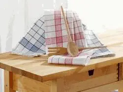 Geschirrtuch Halbleinen 50 x 70 cm blau weiß