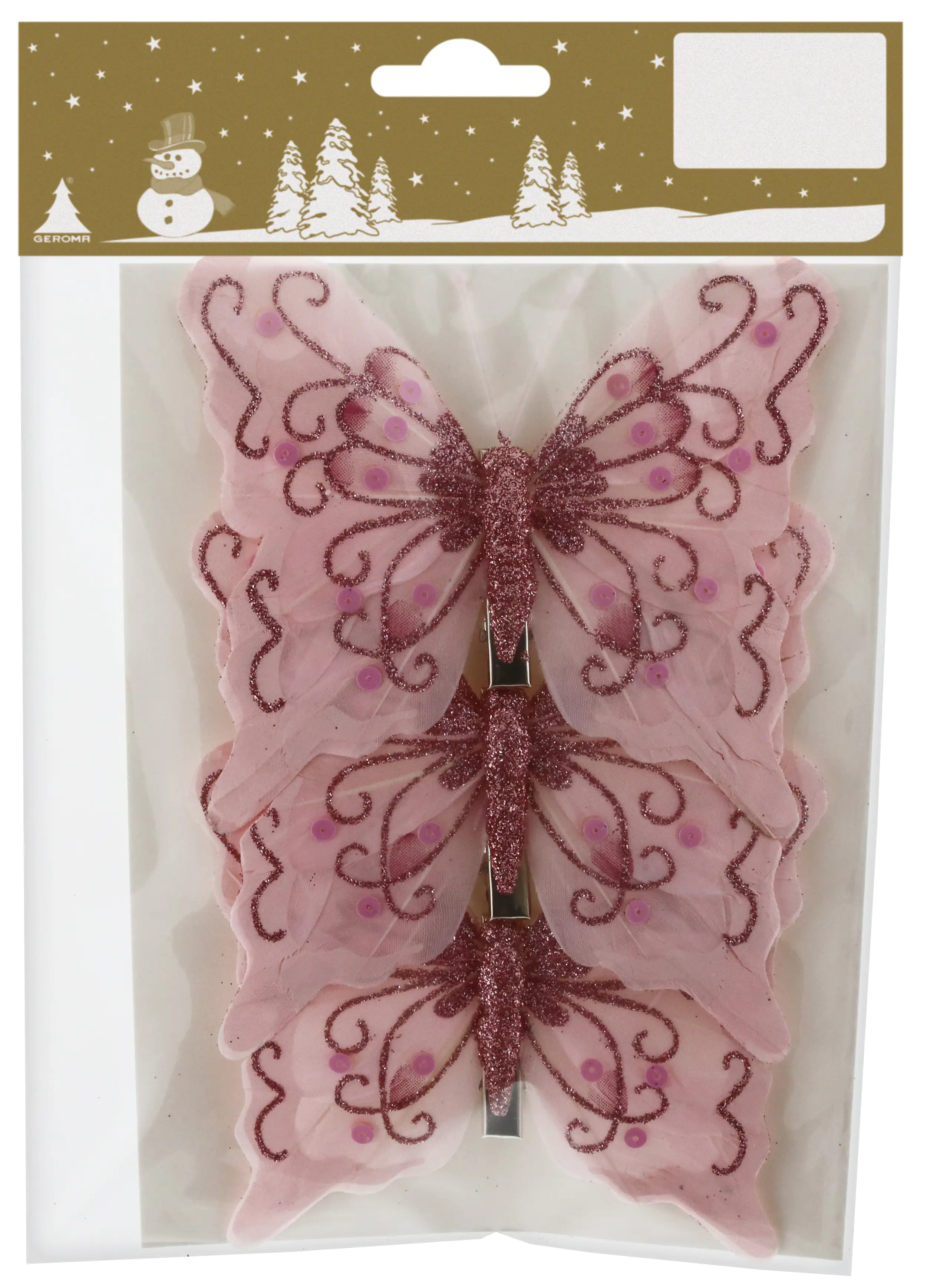 Schmetterling mit Clip 11 x 10 cm, 3 Stück