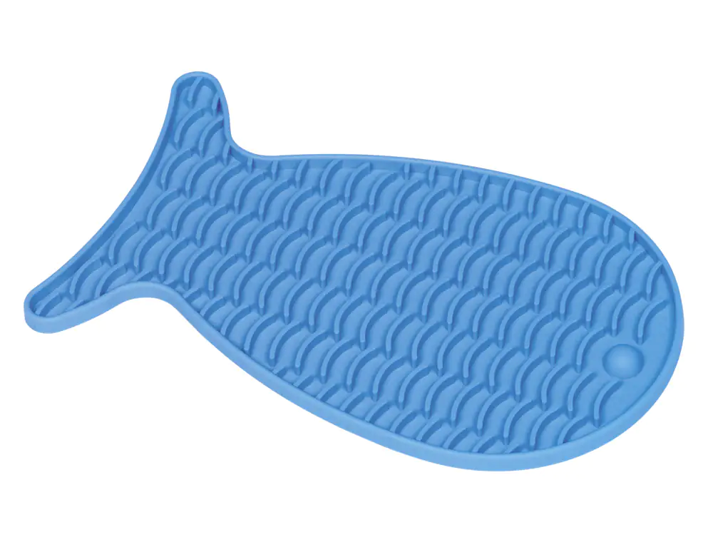 Nobby Leckmatte Silikon Snack-Matte Fish 23 x 13,5 cm blau