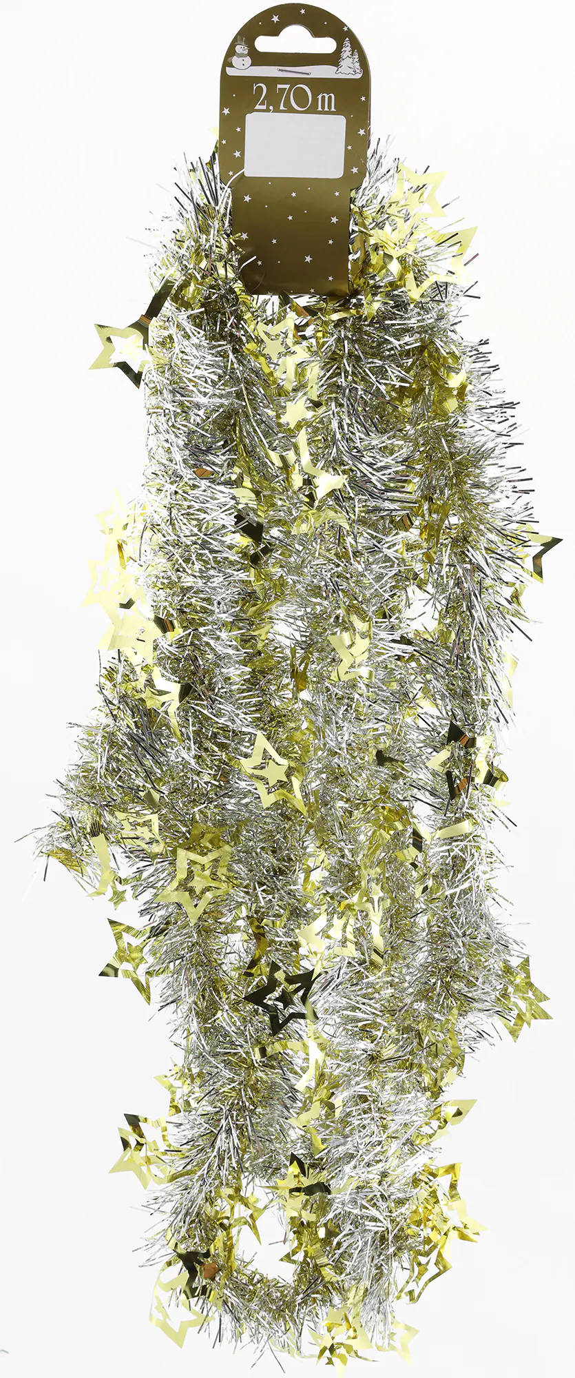 Girlande mit Sternen Kunststoff 270 cm silber-gold 