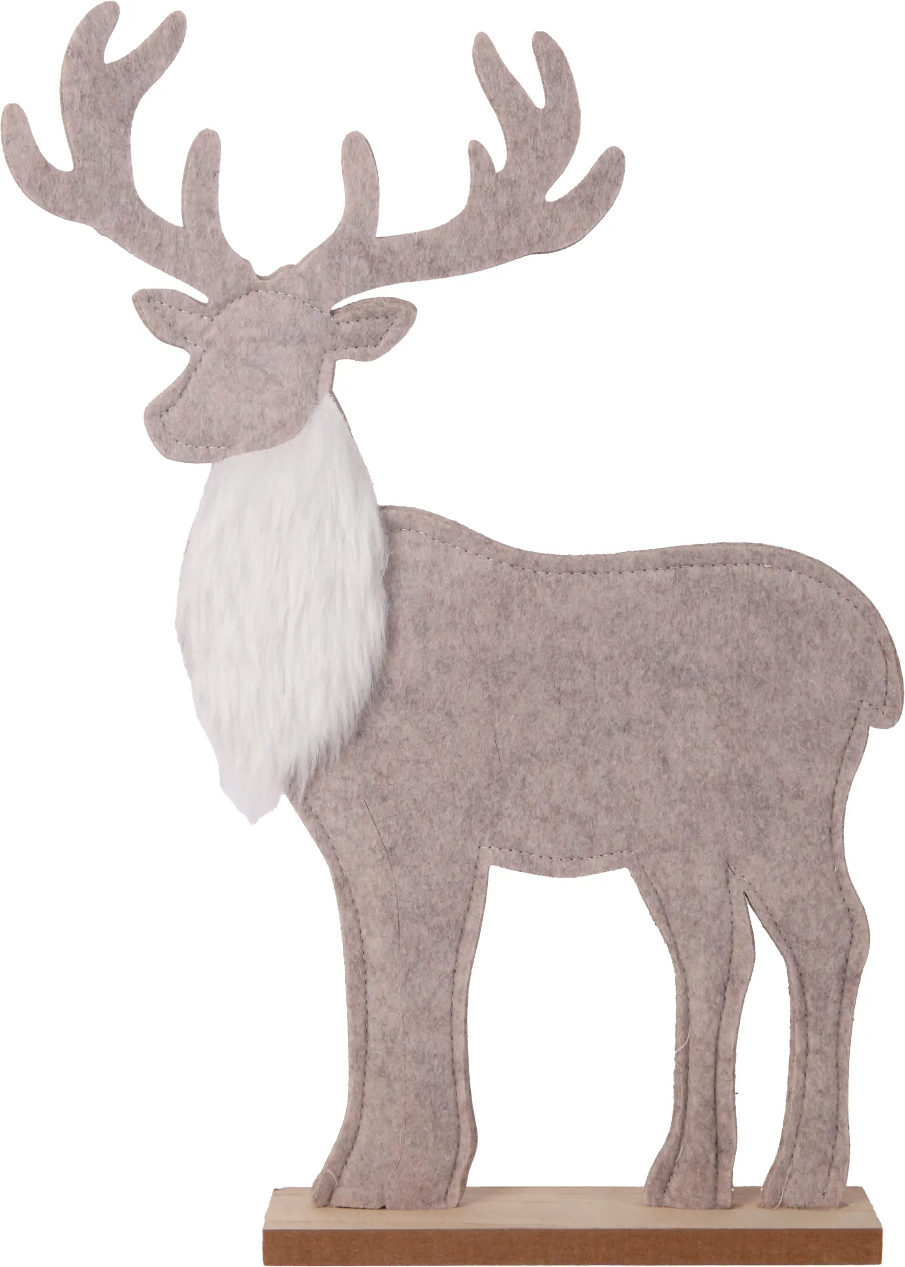 Dekoaufsteller Rentier Holz 50 x 34 cm grau natur