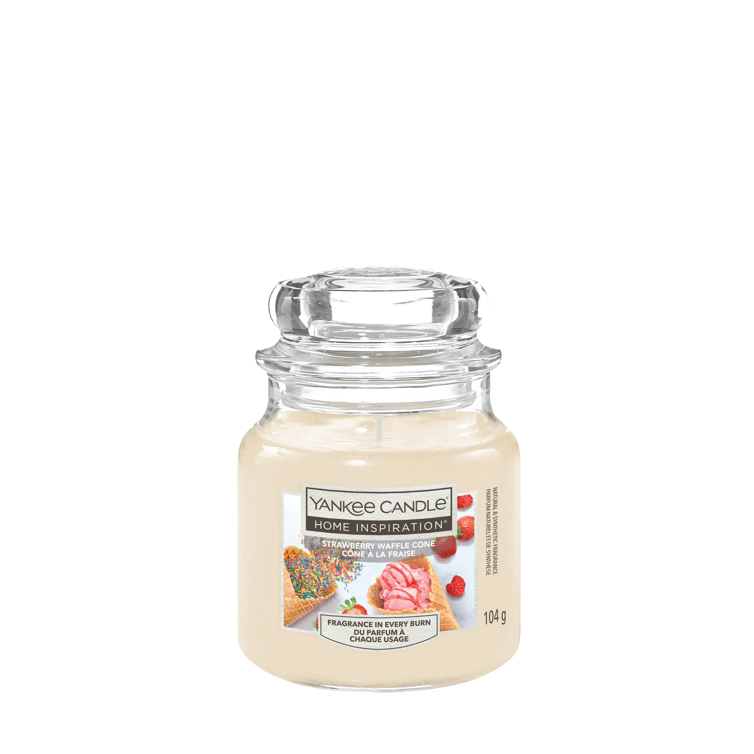 Yankee Candle Duftkerze Kleines Glas Strawberry Waffle Cone 104 g beige