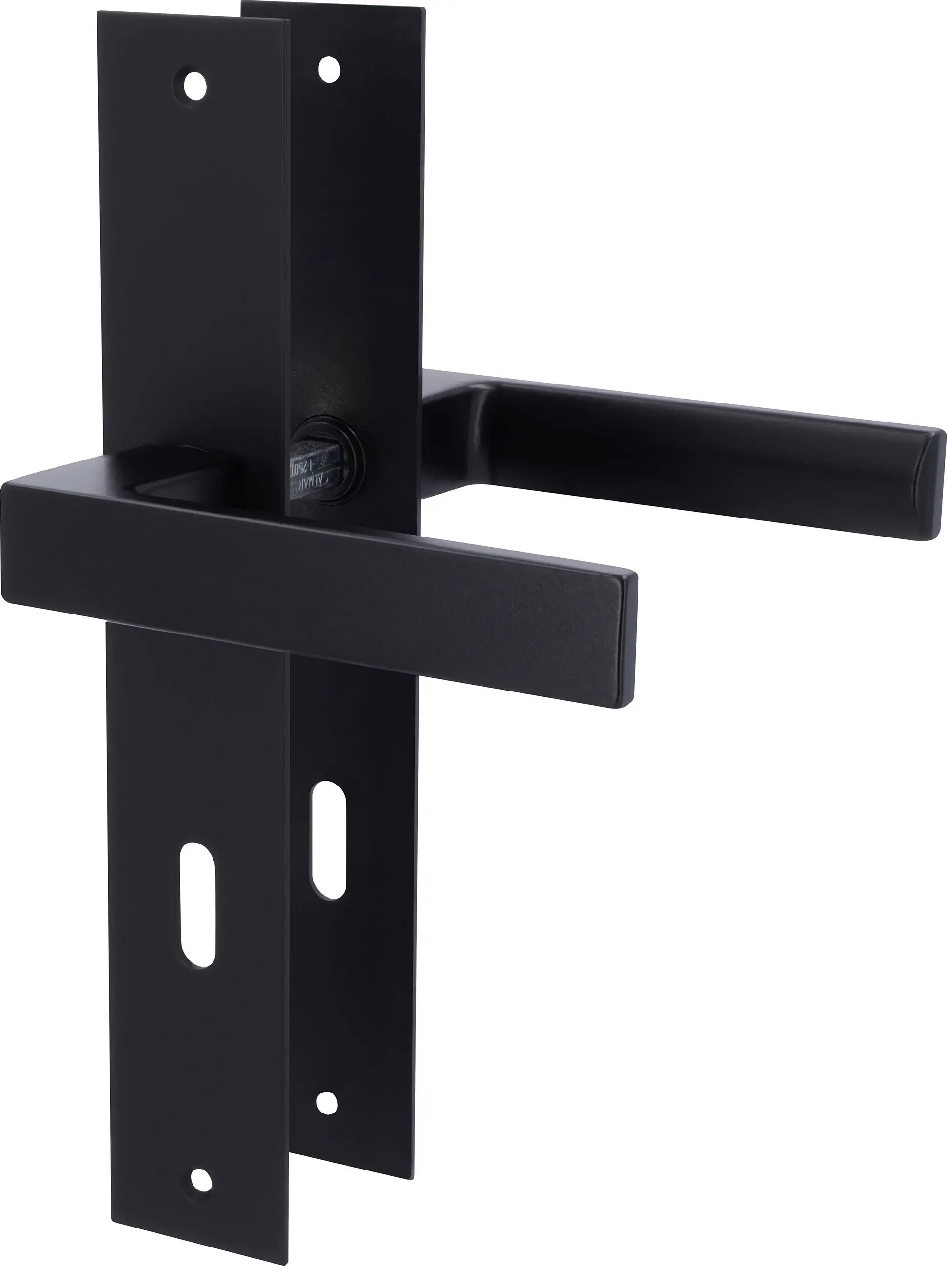 Alpertec Türgarnitur Langschildgarnitur Nazan Square Plano Edelstahl BB schwarz matt 23,5 x 4 cm