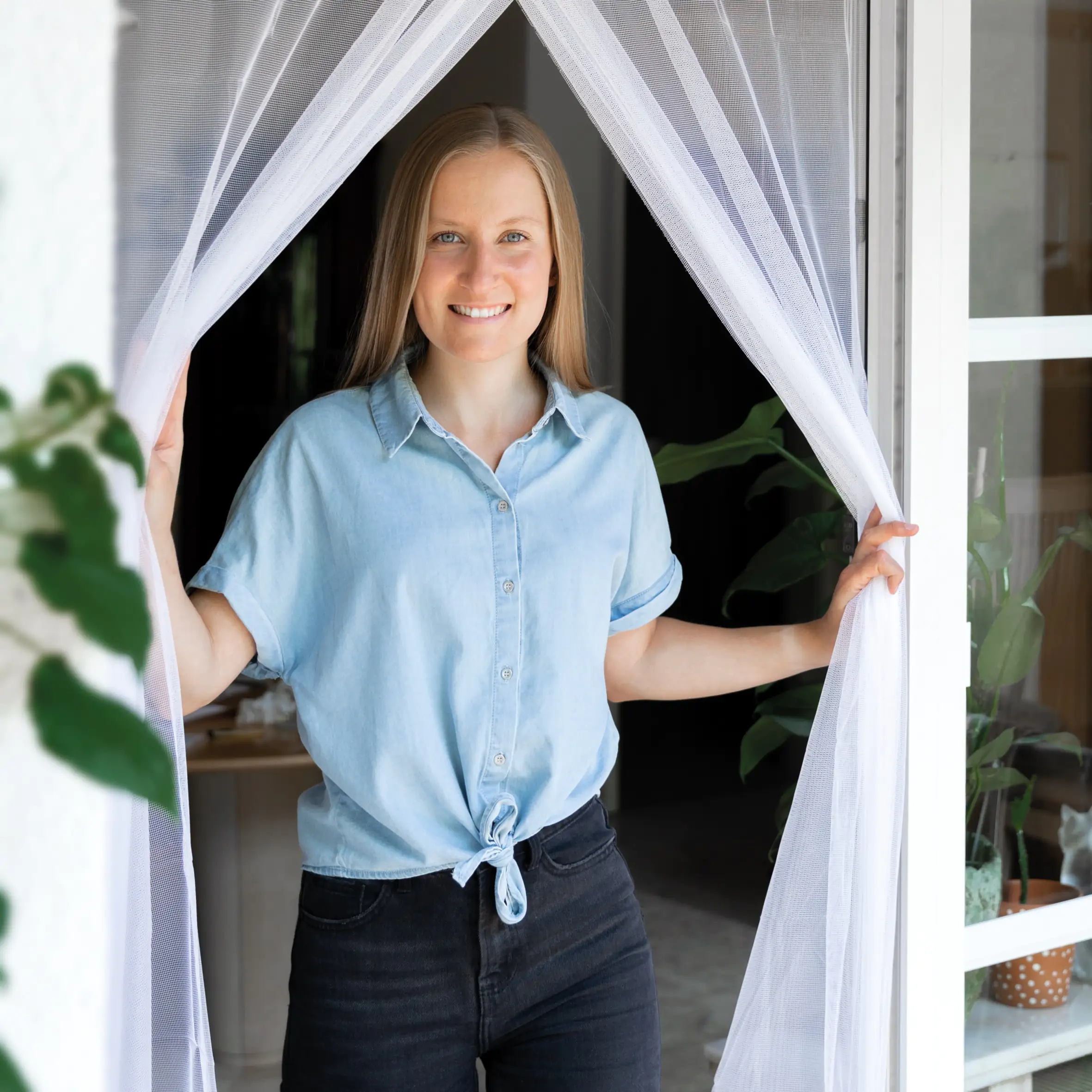 Schellenberg Fliegenschutz-Lamellenvorhang 140 x 240 cm weiß kürzbar