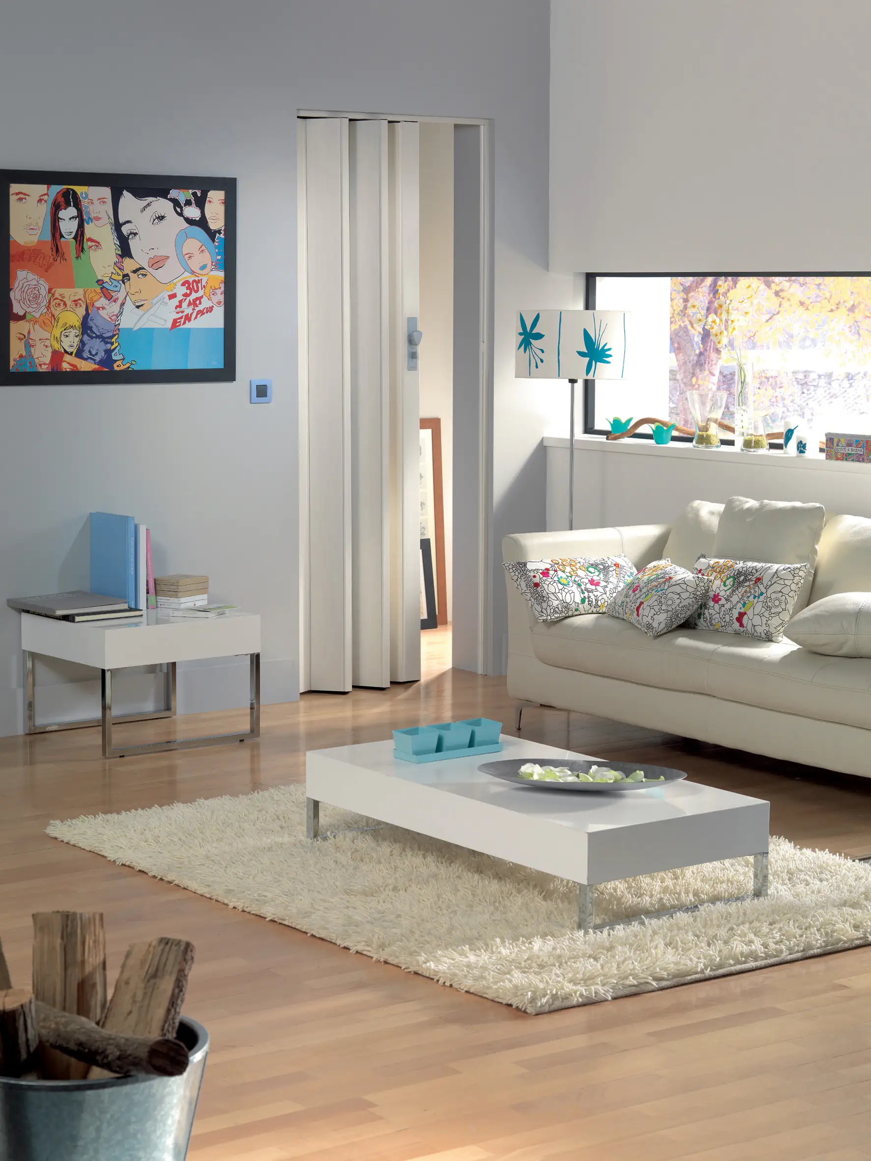 Grosfillex Falttüre Axia Esche weiß 84 x 205 cm