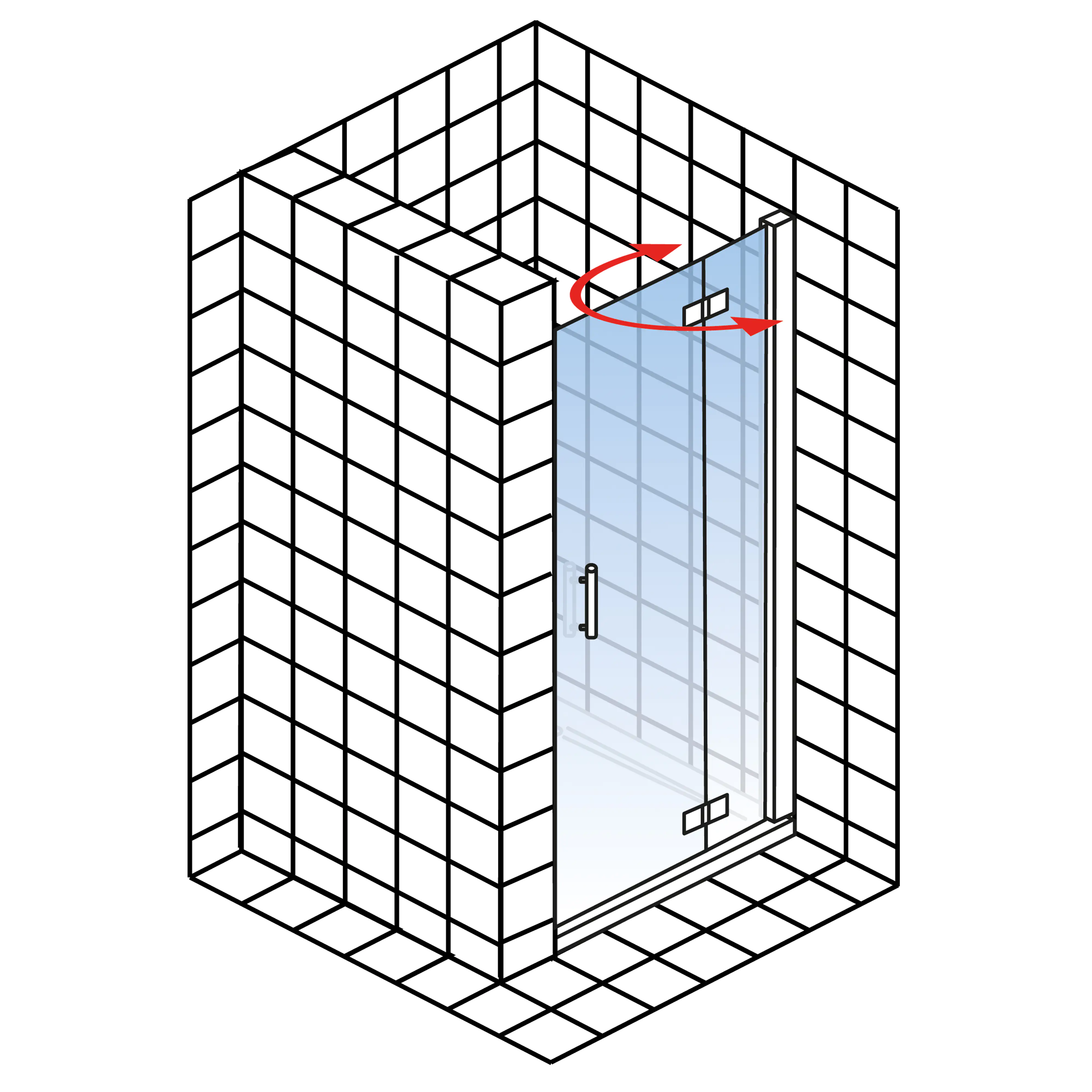 Schulte Nische Drehtür pendelbar 80 x 200 cm Toura