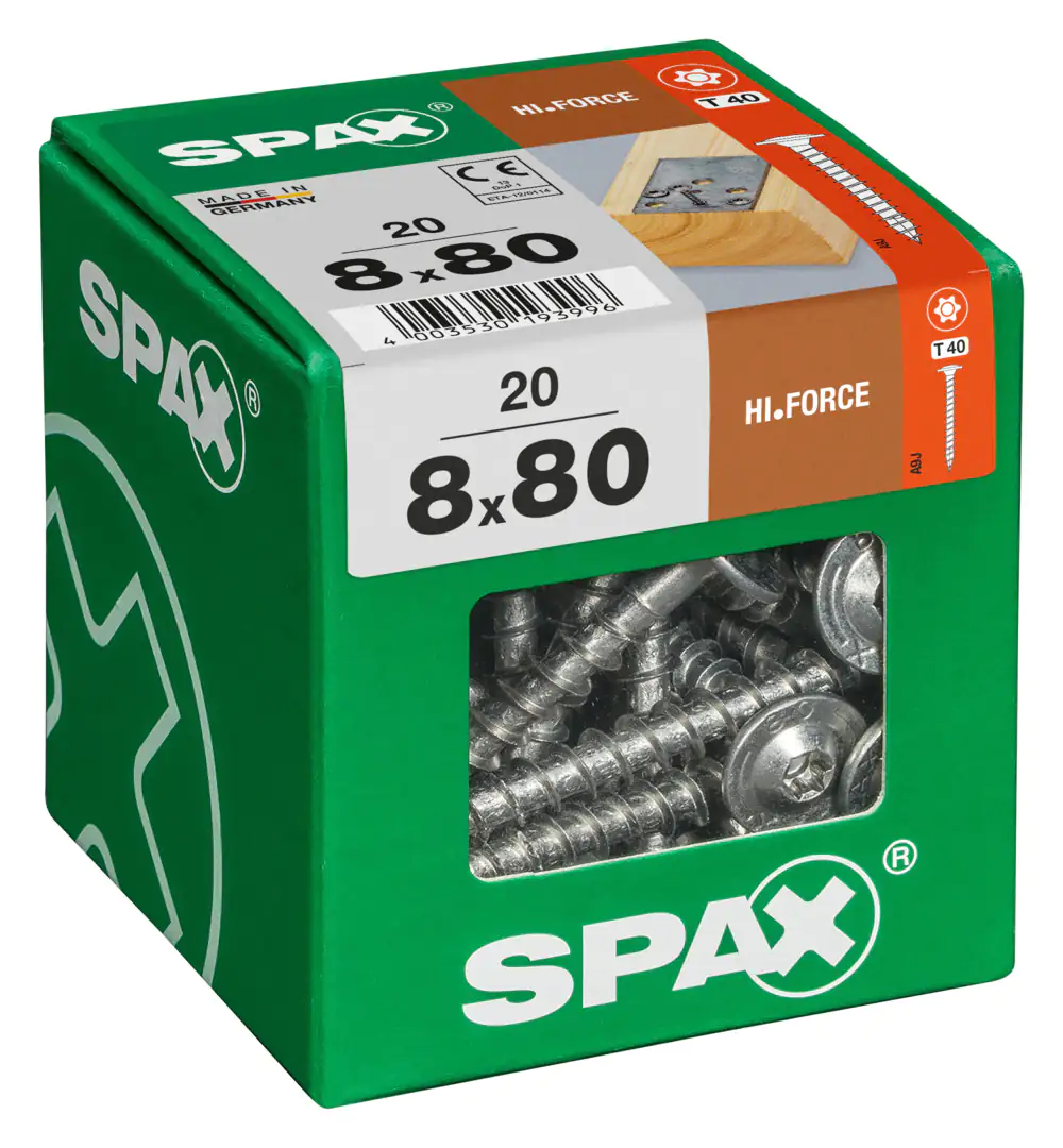Spax Holzbauschrauben 8.0 x 80 mm TX 40 - 20 Stk.