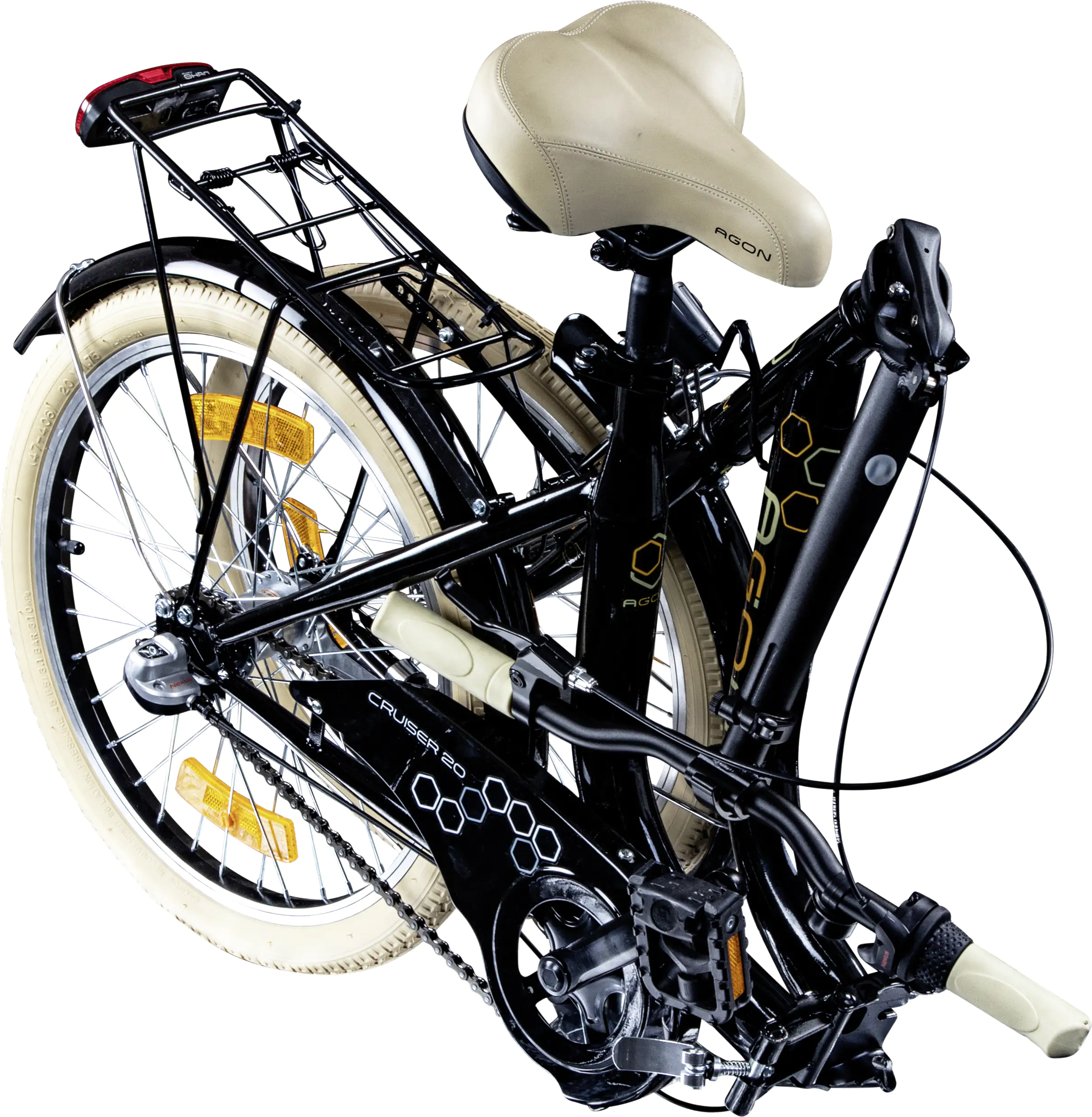 Agon Faltrad Cruiser 20 Zoll RH 35,5cm 3-Gang schwarz