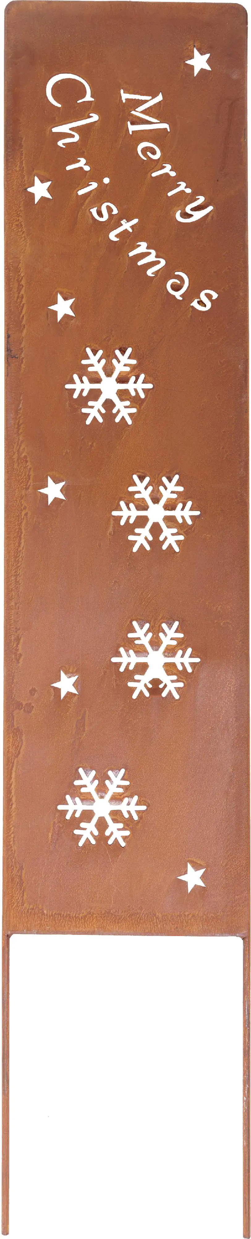 TrendLine Dekostecker Metall Merry Christmas 75 x 16 cm rost