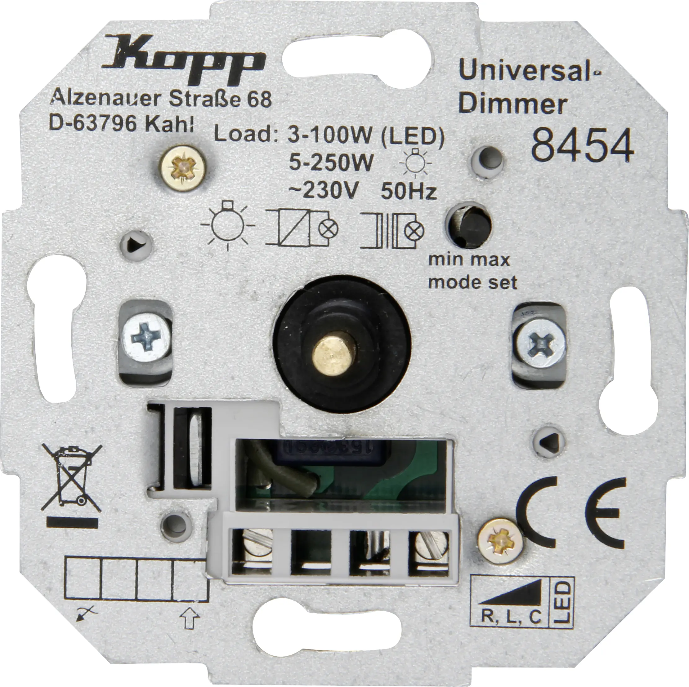 Kopp Universal Druck-Wechsel-Dimmer, 3 - 100 Watt, 845500009