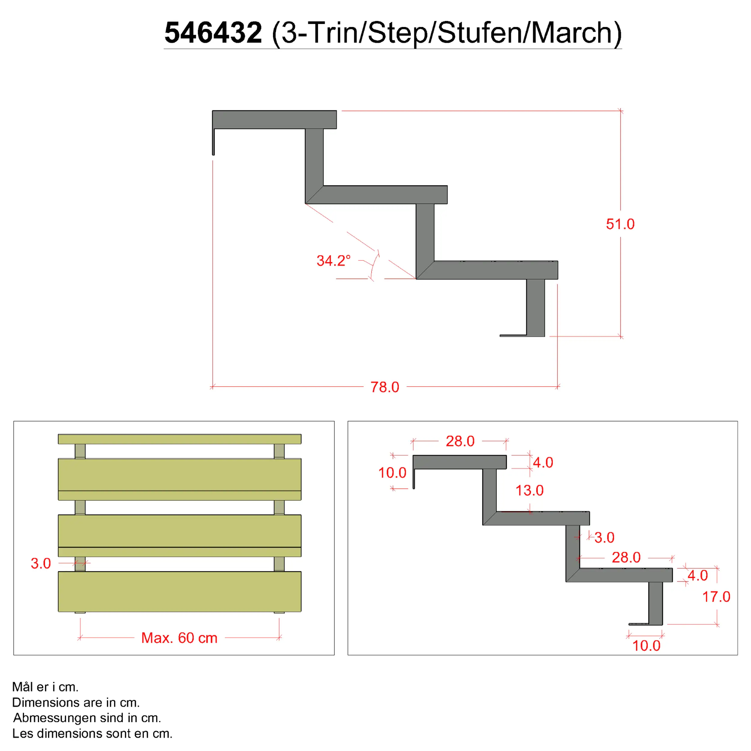Plus Stahltreppenwange verzinkt 17 cm Stufenhöhe mit Beschlag