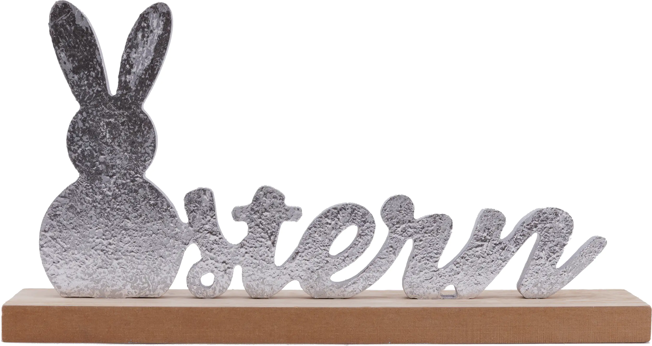 TrendLine Deko Aufsteller Ostern Holz 32 x 17 cm natur silber