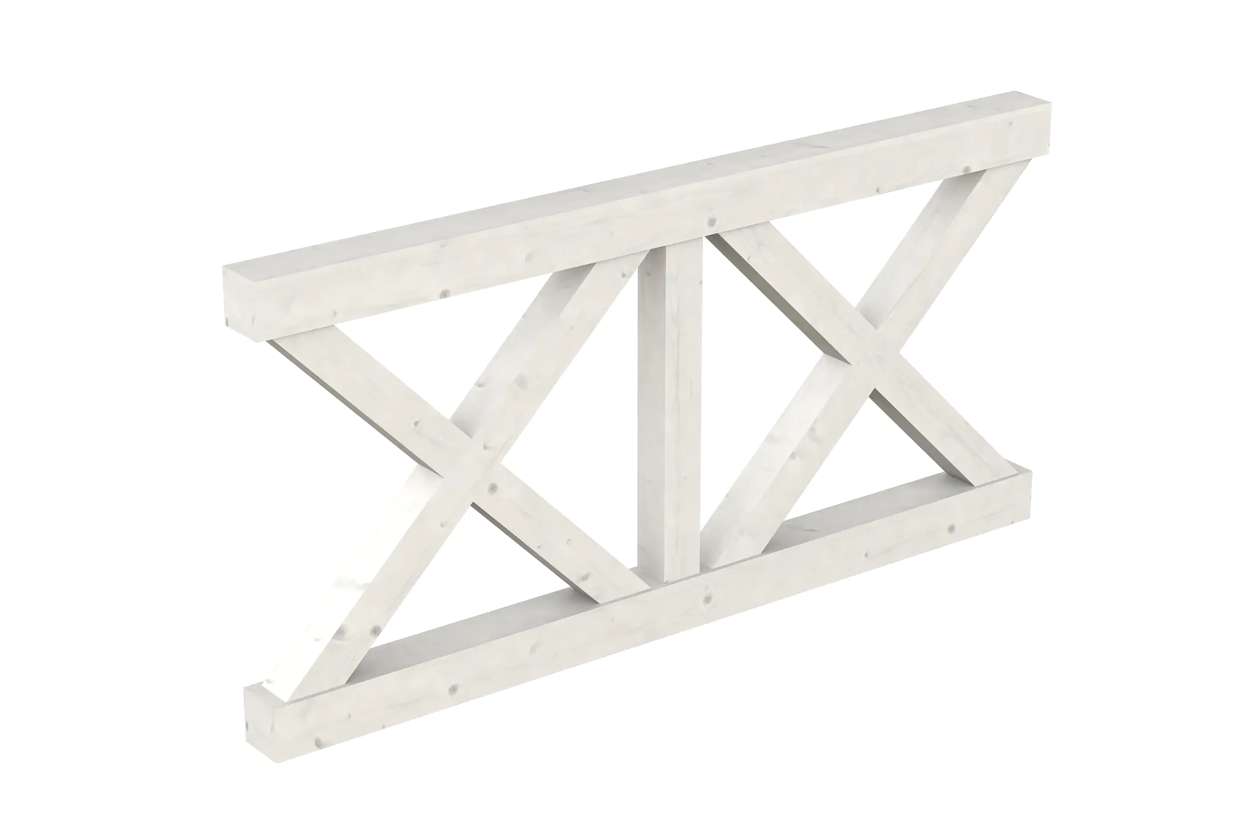 SKAN HOLZ Brüstung Andreaskreuz 170 x 84 cm, Fichte, lasiert in Weiß
