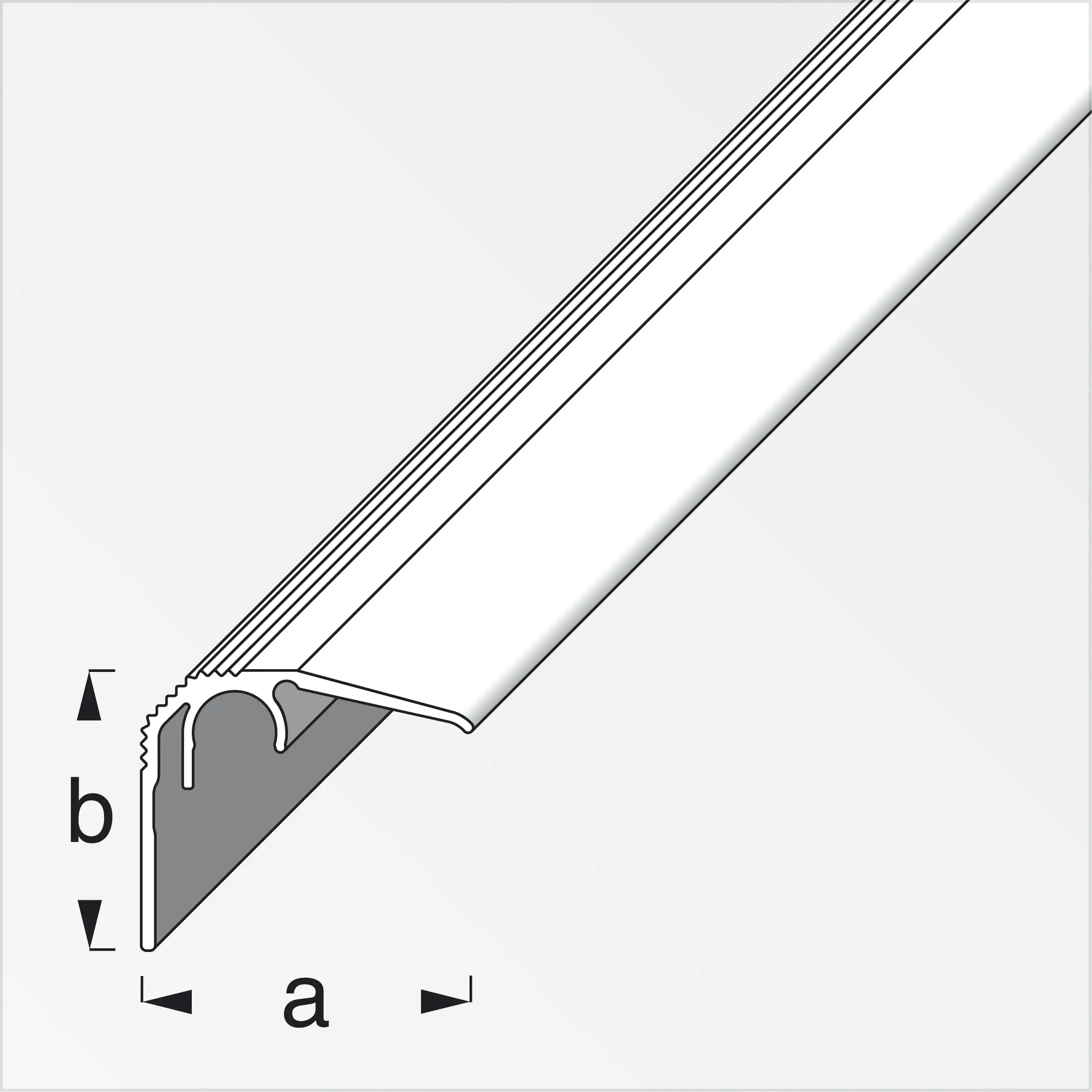 alfer Abschlussprofil 1 m, 32 x 27 mm Alu beschichtet sublimiert buche