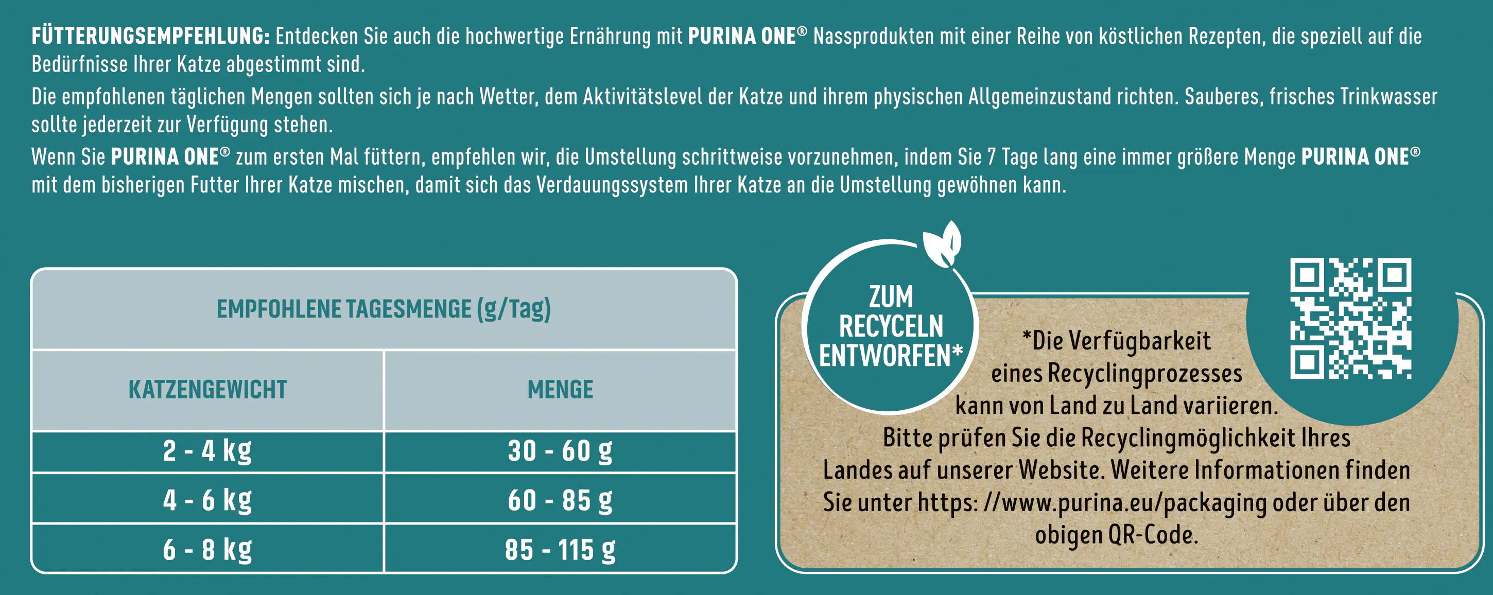Purina One Katzenfutter Adult reich an Huhn 2,8 kg