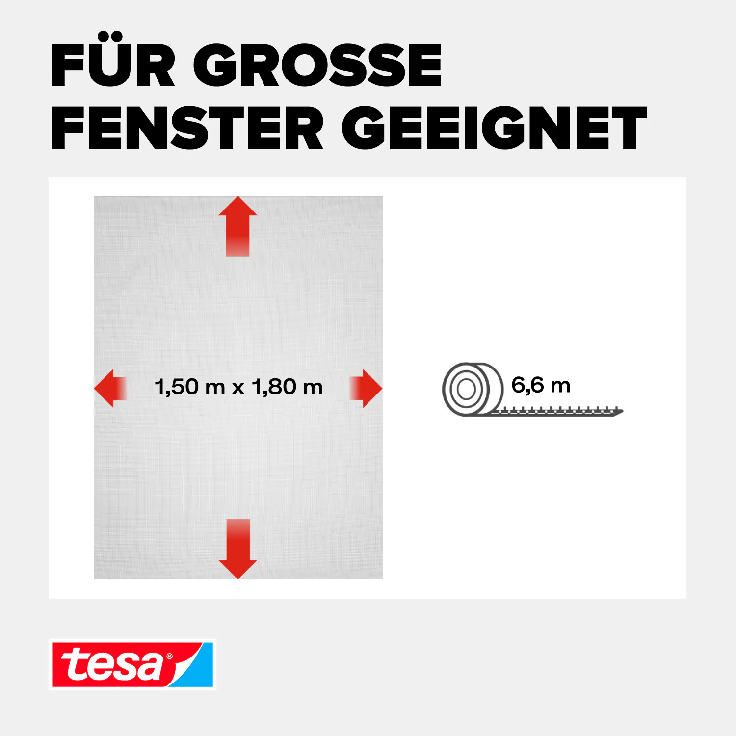 tesa Fliegengitter STANDARD 150 x 180 cm anthrazit individuell kürzbar