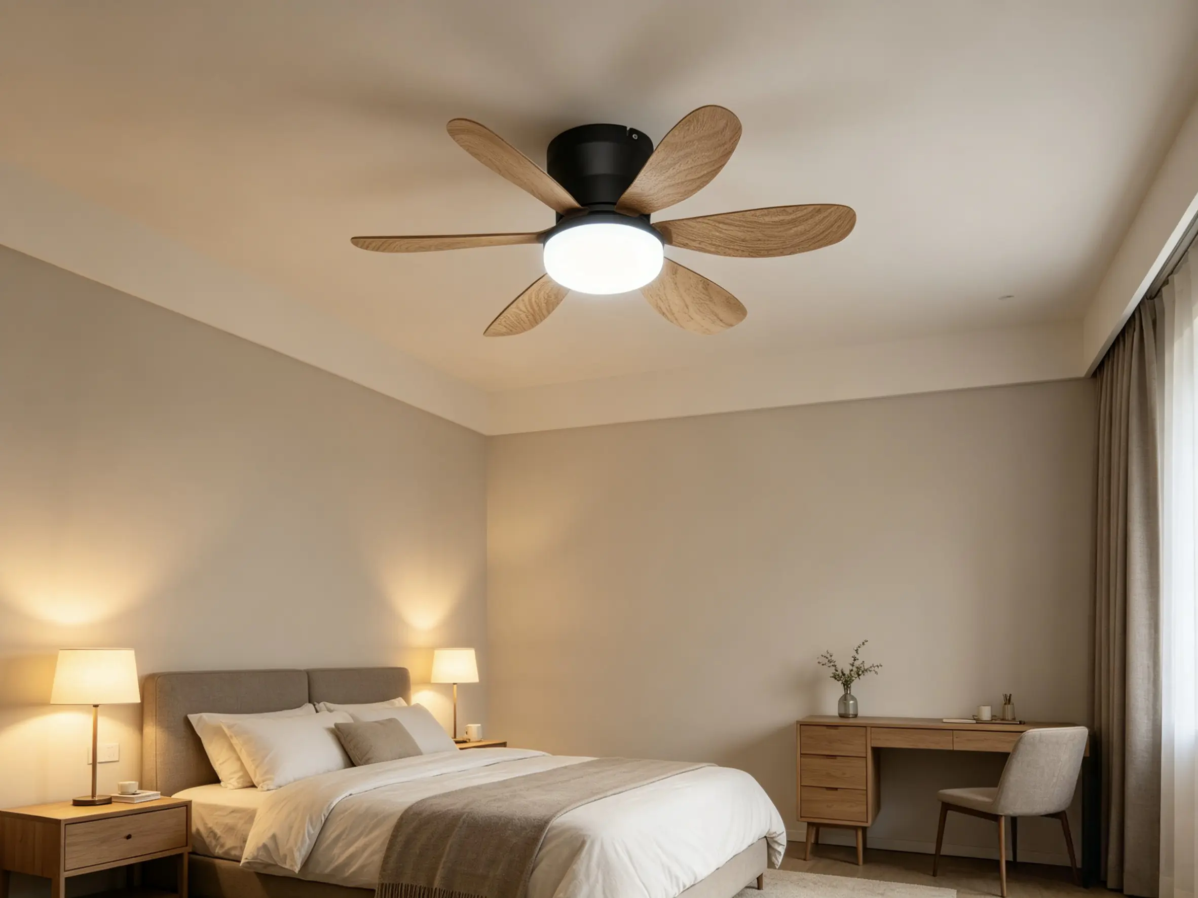 LED-Deckenventilator Chic holz dimmbar