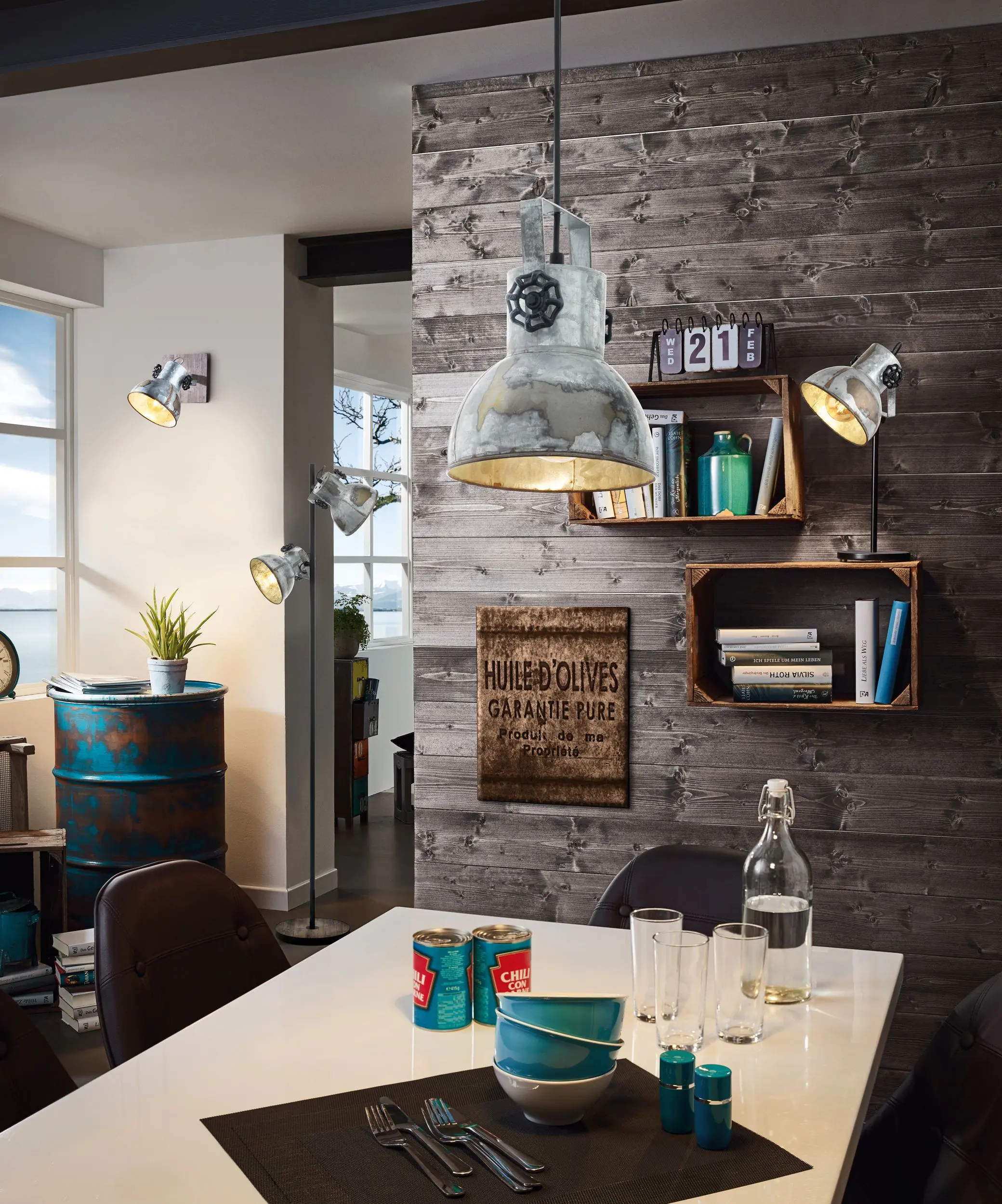 Eglo Stehleuchte Barnstaple braun-schwarz 158 x 27 cm E27 60 W