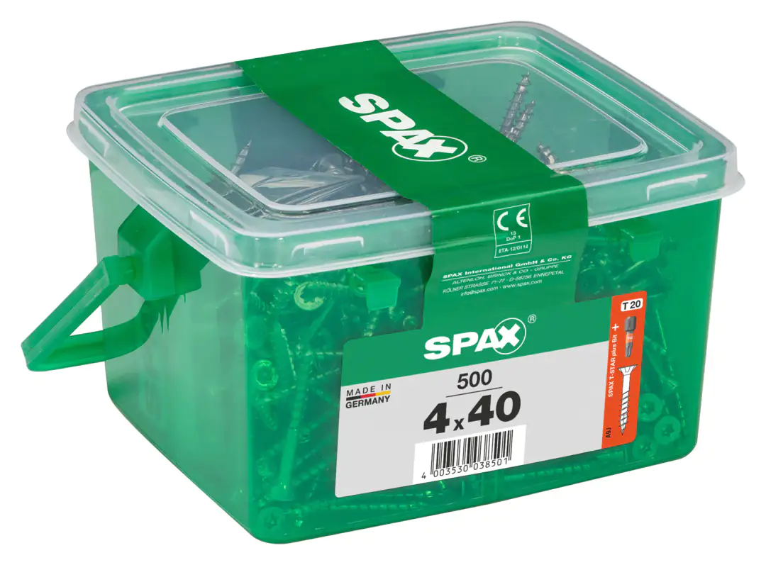 Spax Universalschrauben 4.0 x 40 mm TX 30 - 500 Stk. Spax Universalschrauben 4.0 x 40 mm TX 30 - 500 Stk.