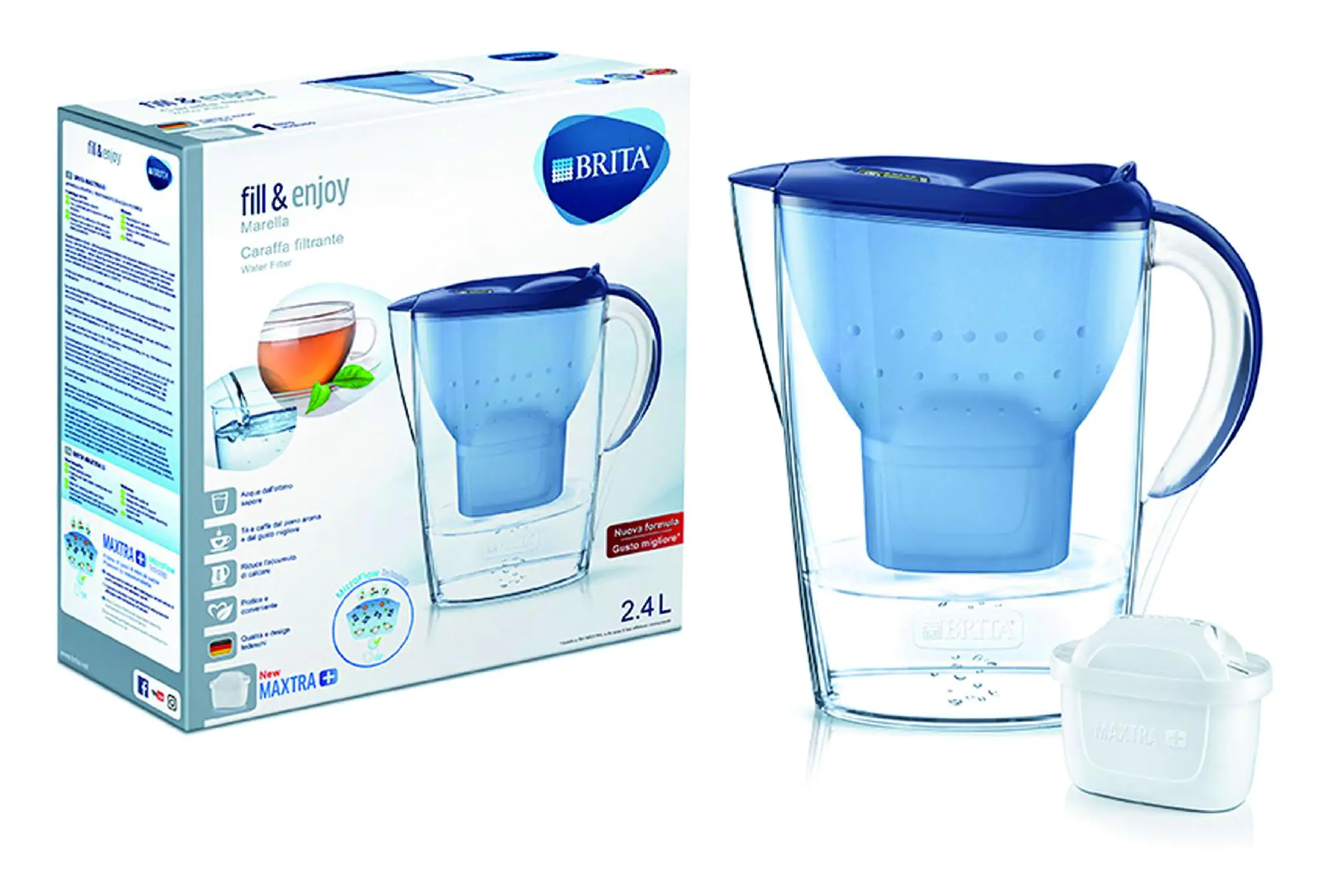 Brita Wasserfilter Marella Cool blau Maxtra+, 2,4 L Füllmenge