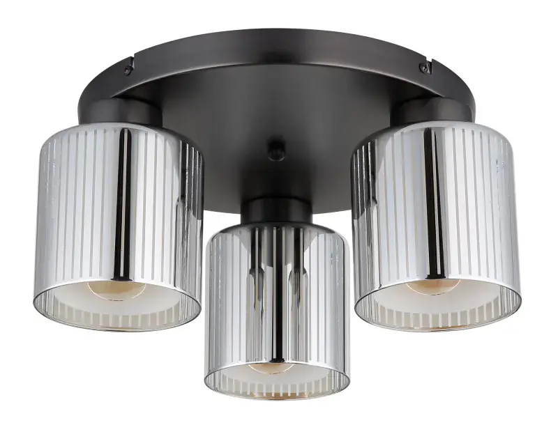 Globo Deckenleuchte Felicia 34,5 x 17,5 cm Ø x H schwarz-chrom matt