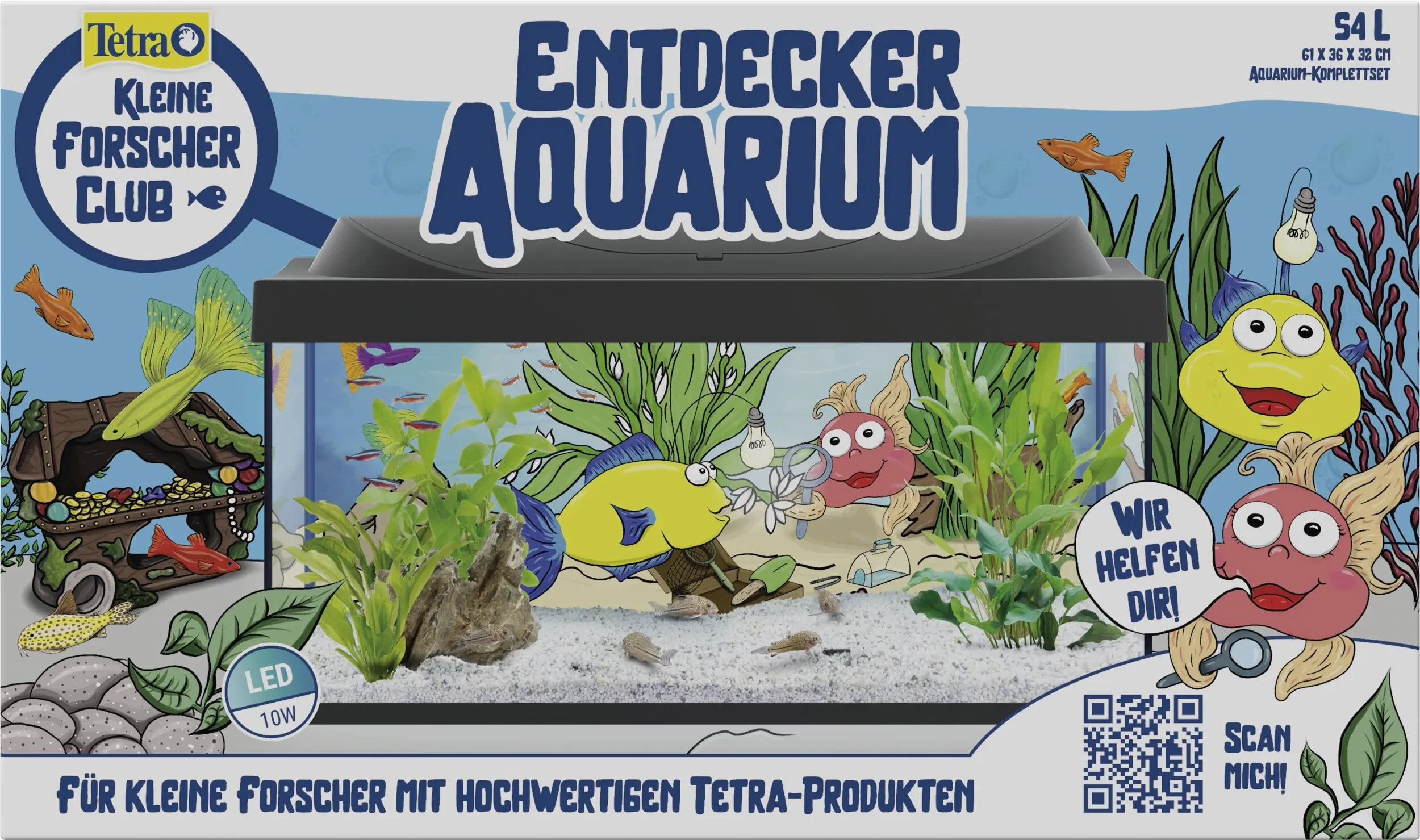 Tetra Aquarium-Komplettset LED Kleine Forscher 54 L schwarz