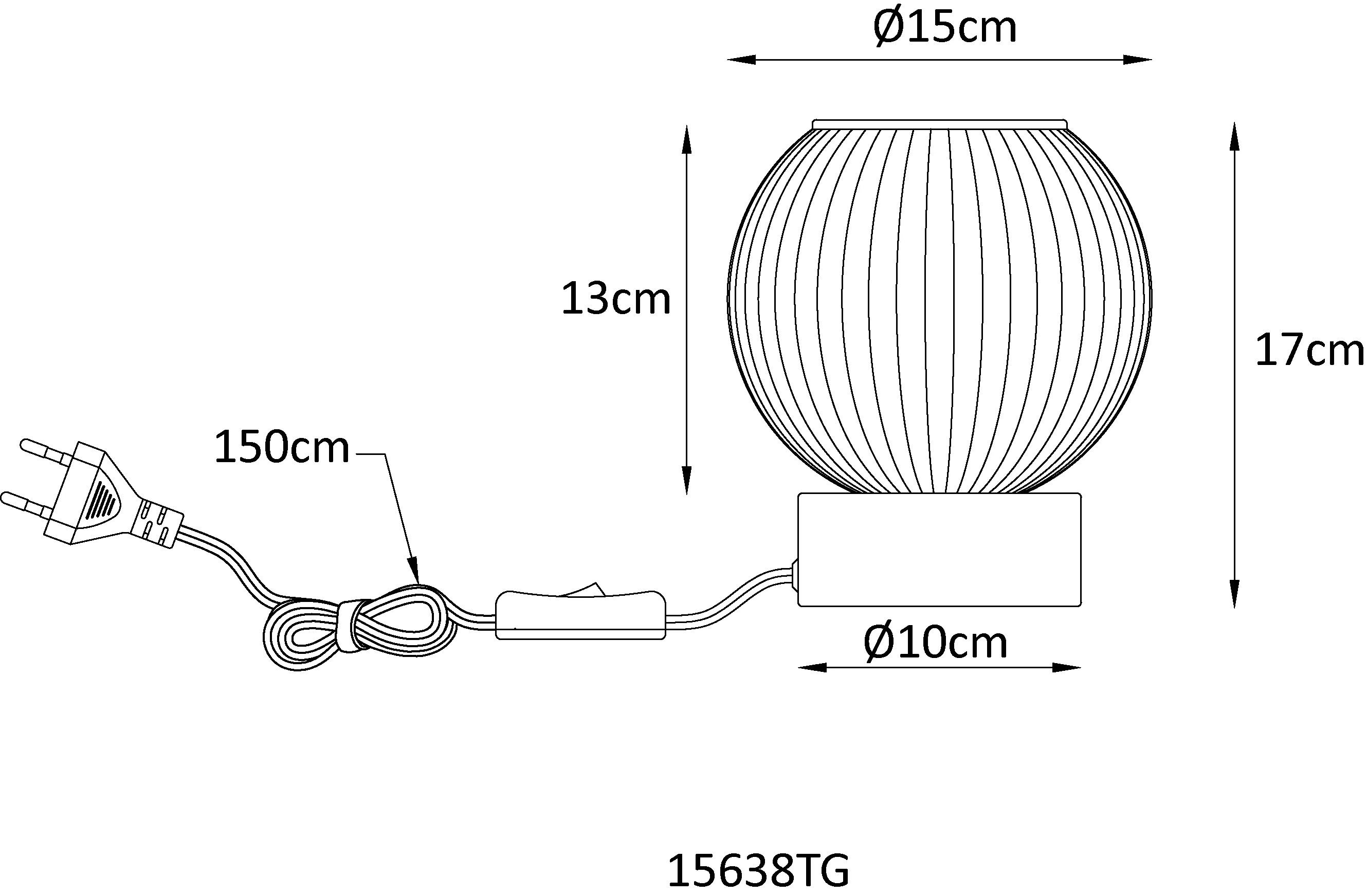Globo Tischleuchte Zumba schwarz grün 17 x 15 cm E27