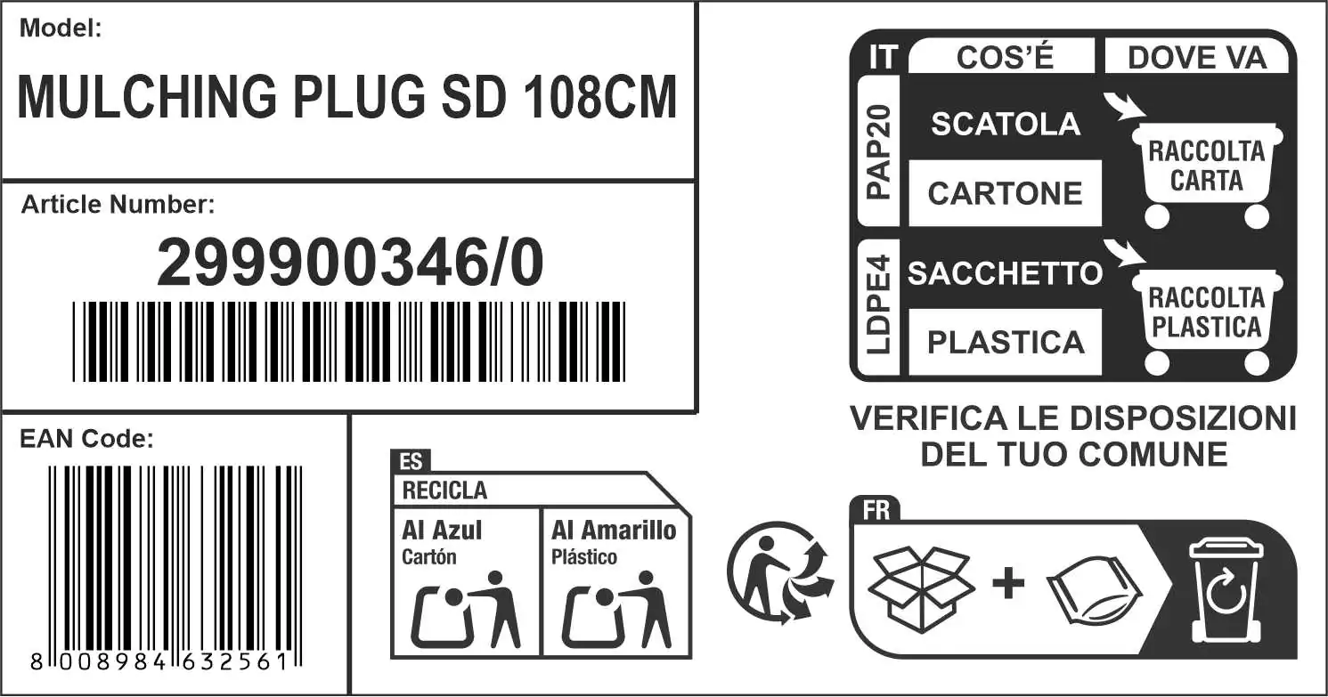Alpina Mulchkeil 108 cm passend für Alpina Rasentraktor AT3 108