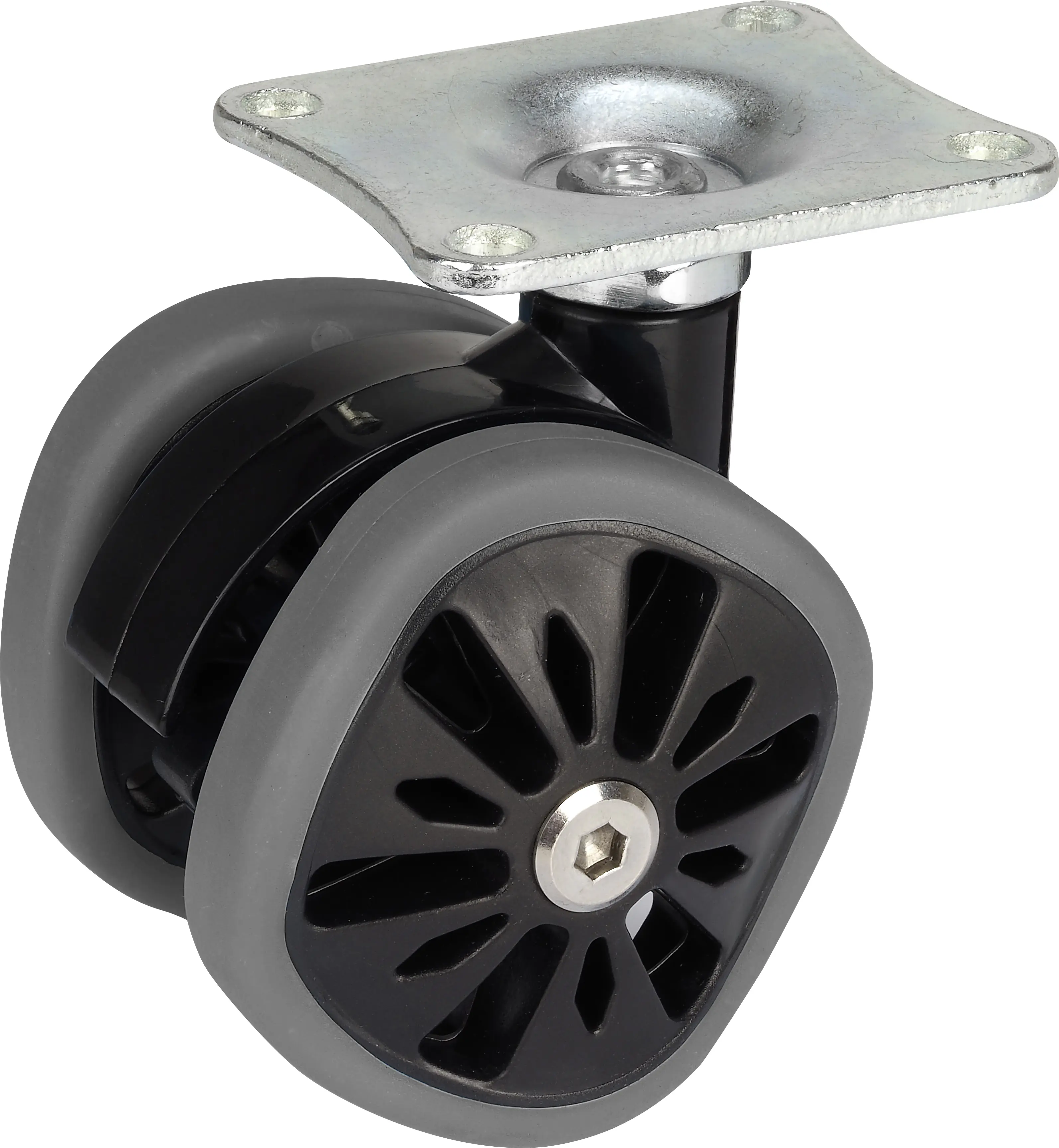 Design-Doppelrolle 58 x 10,5 mm Tragkr. 70 kg grau