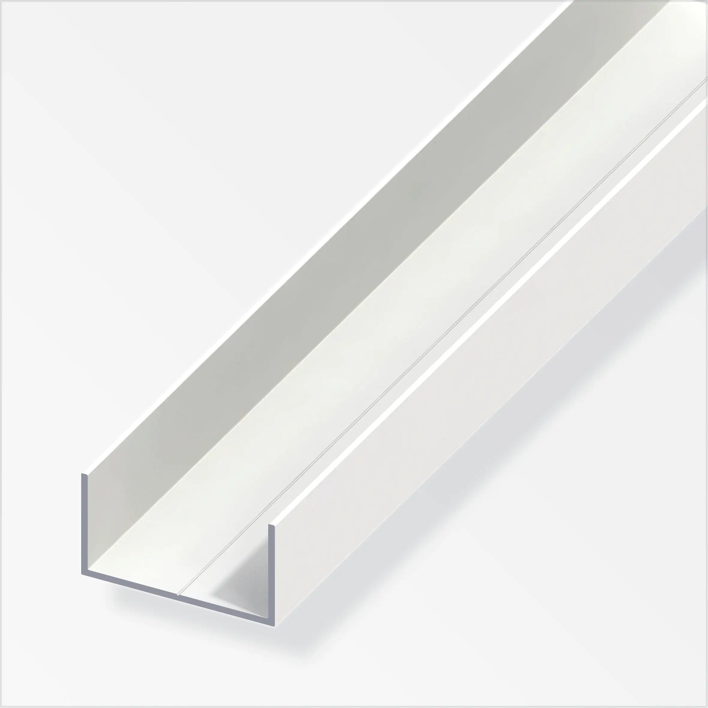 alfer Rechteck-U-Profil 1 m, 19.5 x 35.5 x 1.5 mm Alu beschichtet weiss