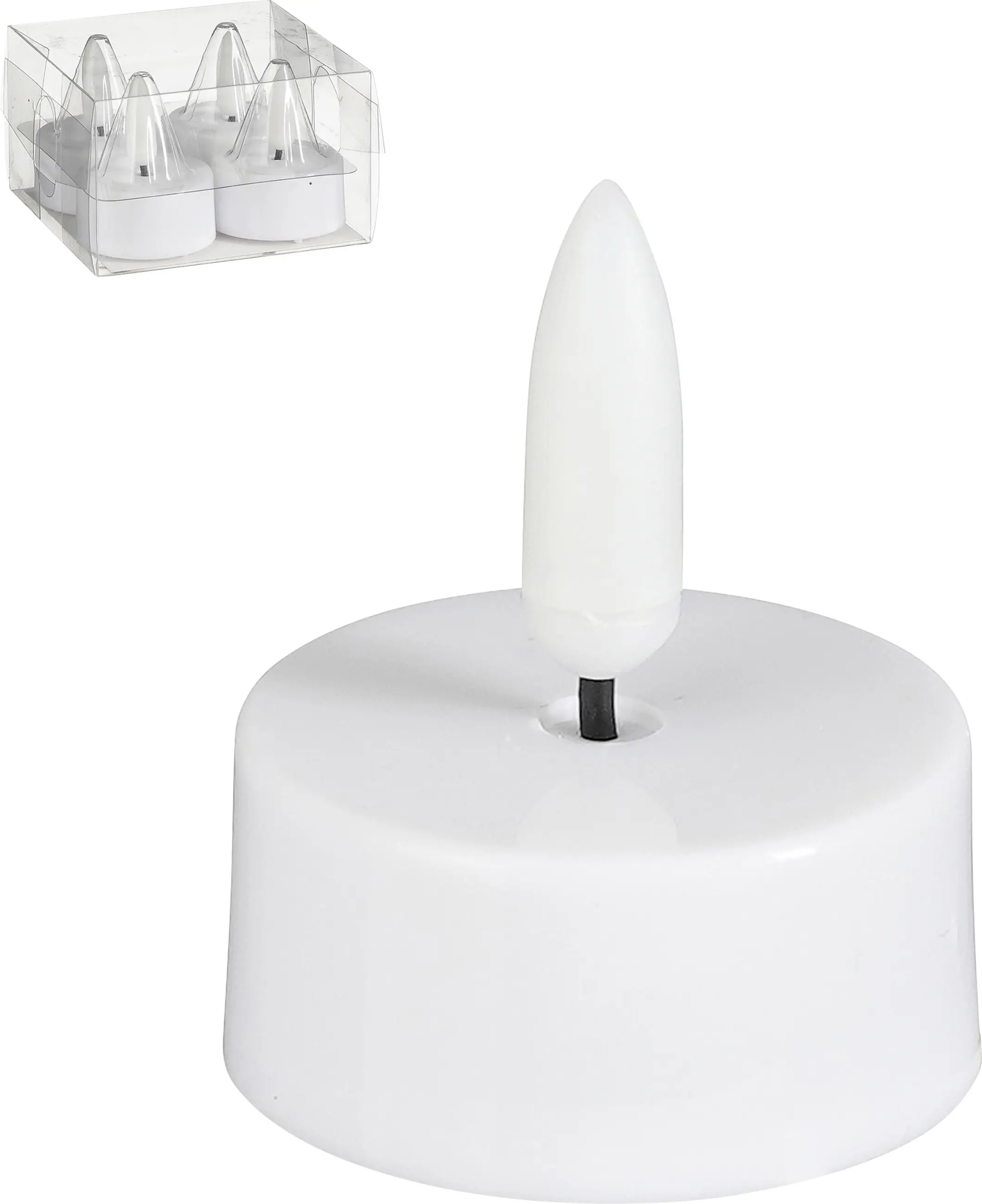 Mica Decorations LED Teelicht weiß Ø 4 x 5 cm warmweiß - 4 Stk.