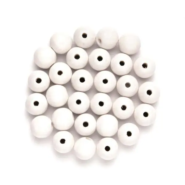 Glorex Holzperle weiß 12 mm