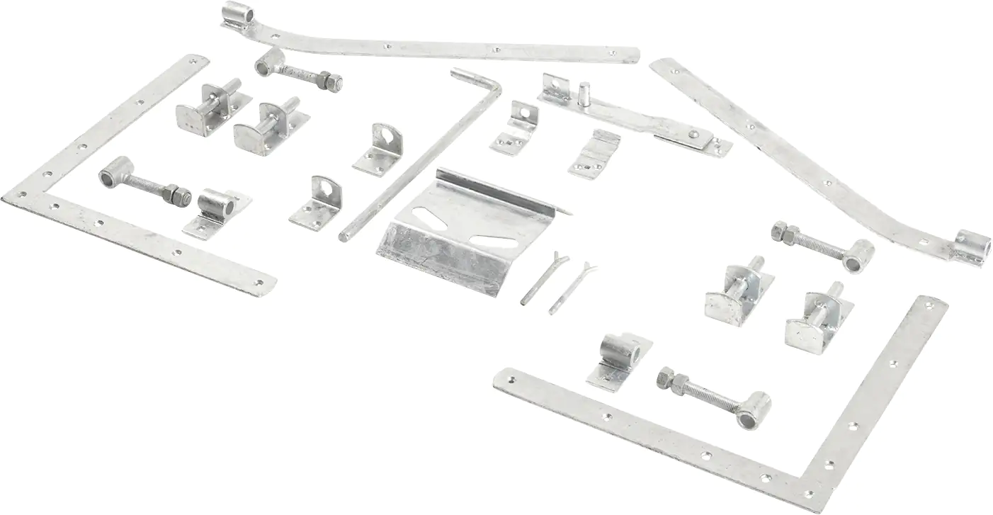 Plus Torbeschlag Beschläge für Doppeltor mit Scharnieren verzinkt