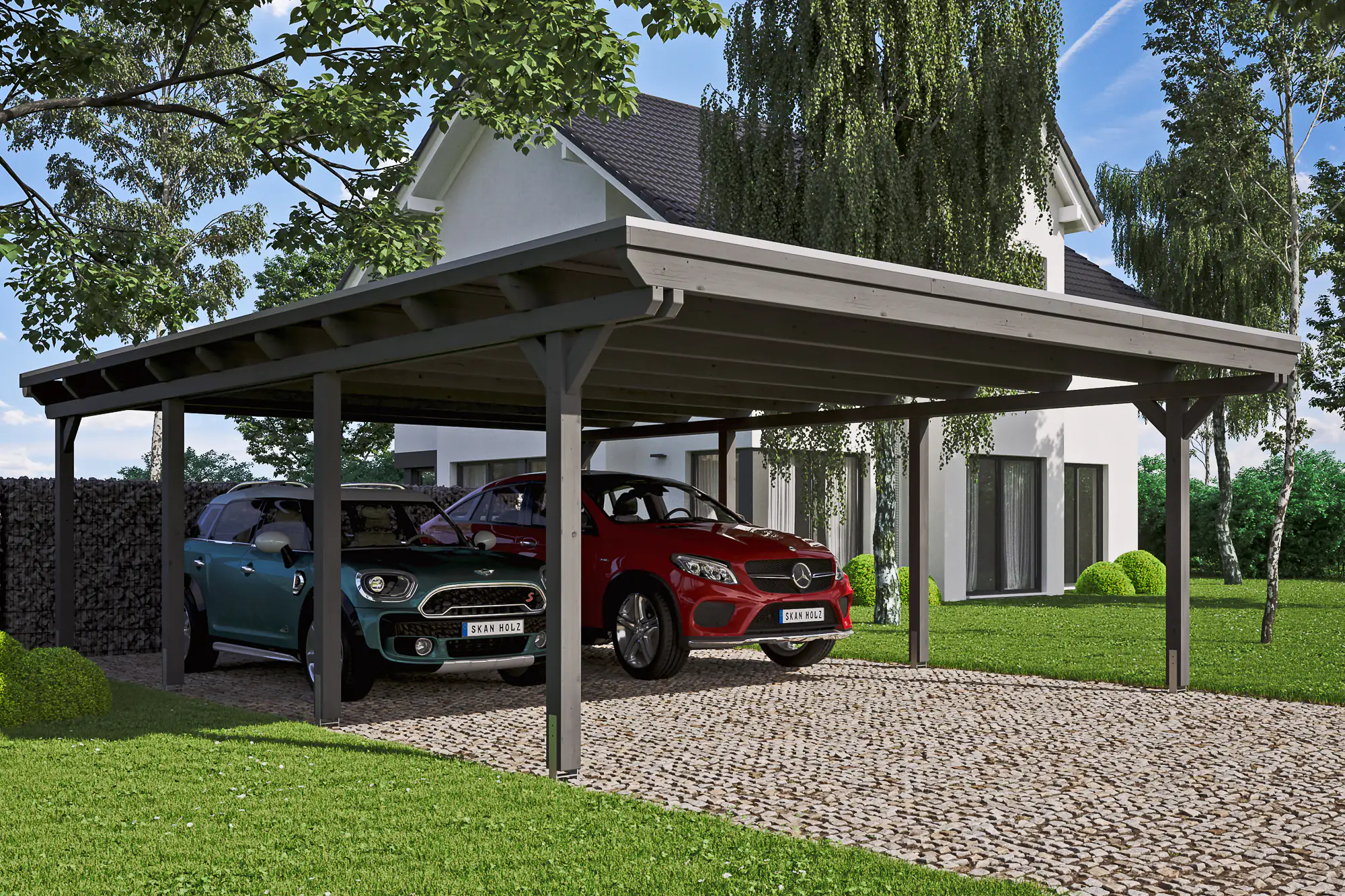 SKAN HOLZ Carport Emsland 613 x 846 cm mit EPDM-Dach