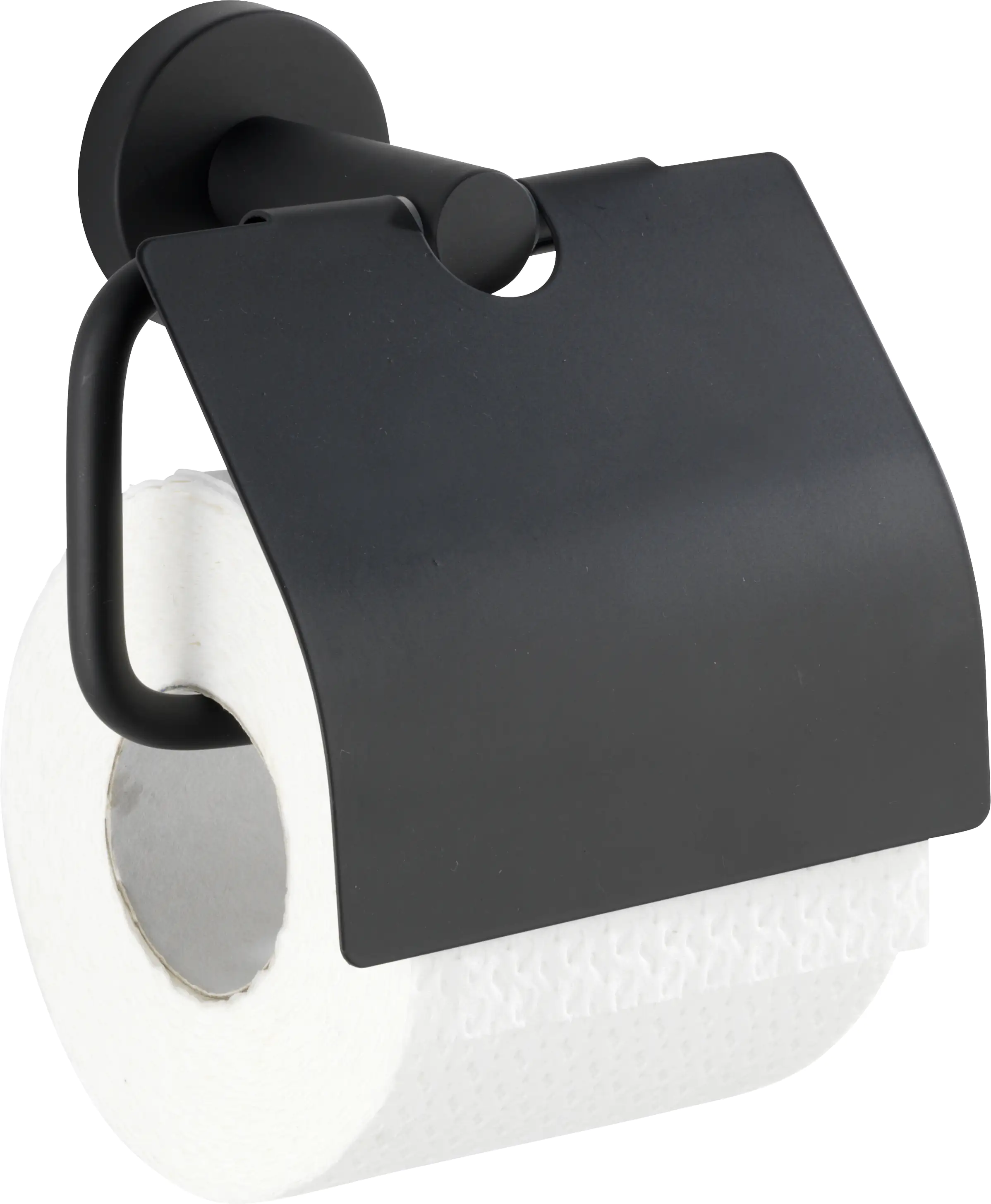 Wenko Papierrollenhalter Bosio Black matt mit Deckel Wenko Papierrollenhalter Bosio Black matt mit Deckel