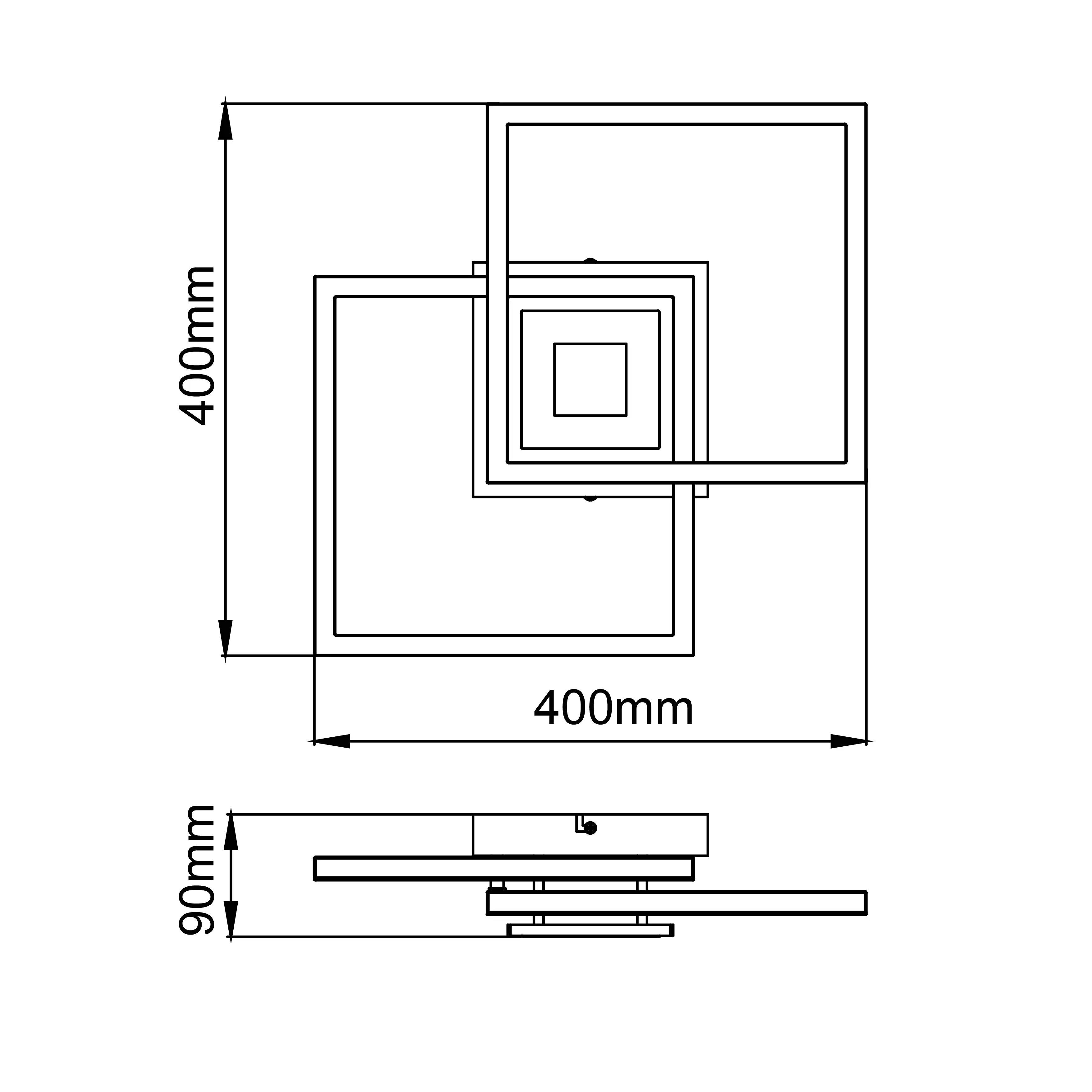 Brilliant Leuchten LED Deckenleuchte Bray 22W, warmweiß, Metall/Glas