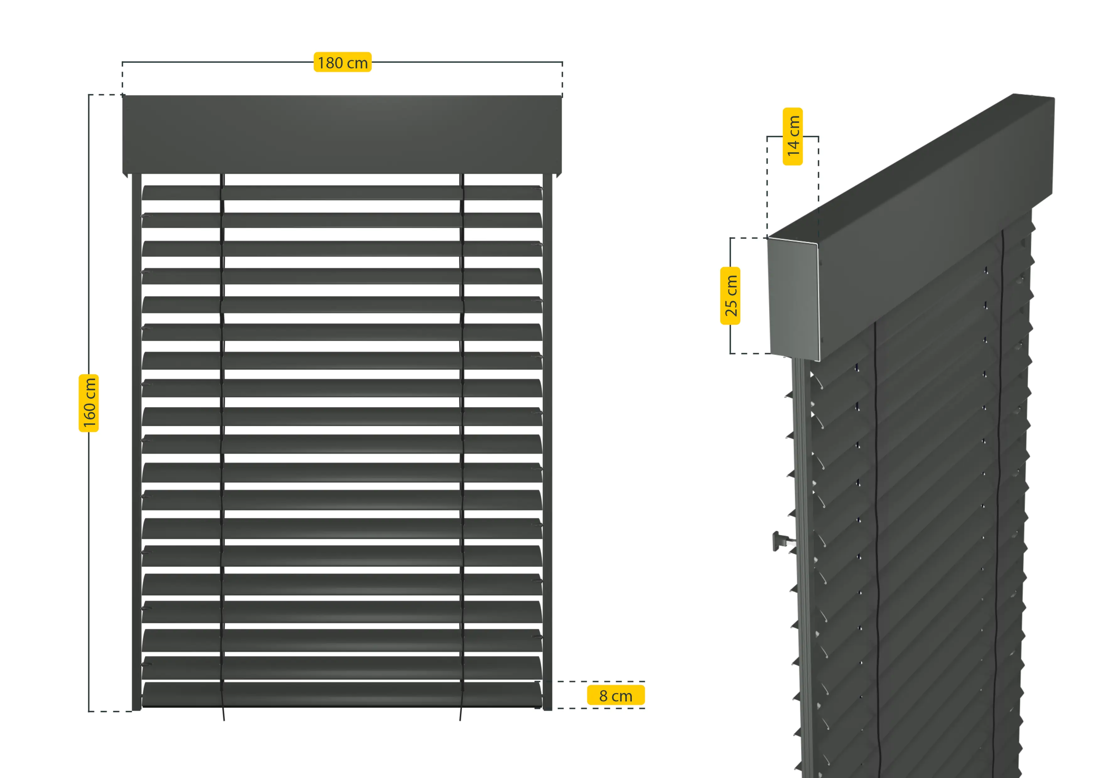 Schellenberg Raffstore Express, anthrazit 180 x 160 cm, Blende 25 cm Schellenberg Raffstore Express, anthrazit 180 x 160 cm, Blende 25 cm