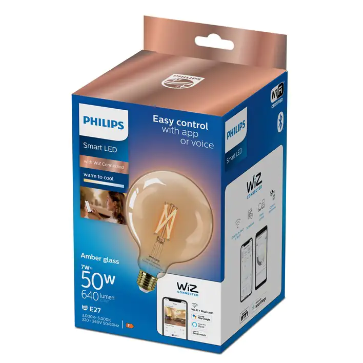 Philips Smart LED Leuchtmittel Tunable White Amber G125 E27 Globeform 7 W Philips Smart LED Leuchtmittel Tunable White Amber G125 E27 Globeform 7 W