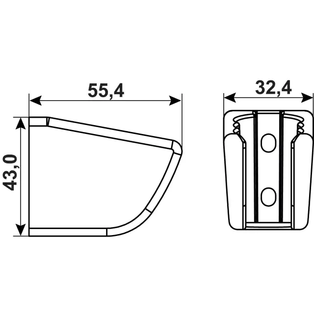 Cornat Brausehalter oval schwarz matt