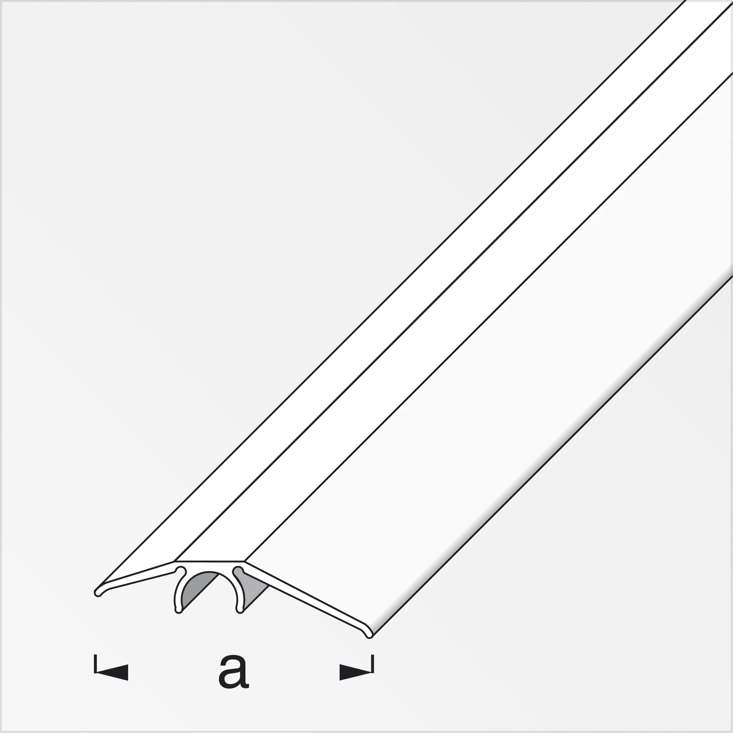alfer Niveauausgleichs-Profil 2 m, 40 mm Alu eloxiert gebürstet dunkelgrau