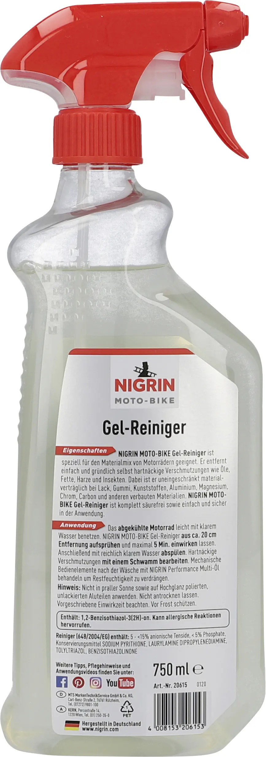 Nigrin MOTO-BIKE Gel-Reiniger 750ml
