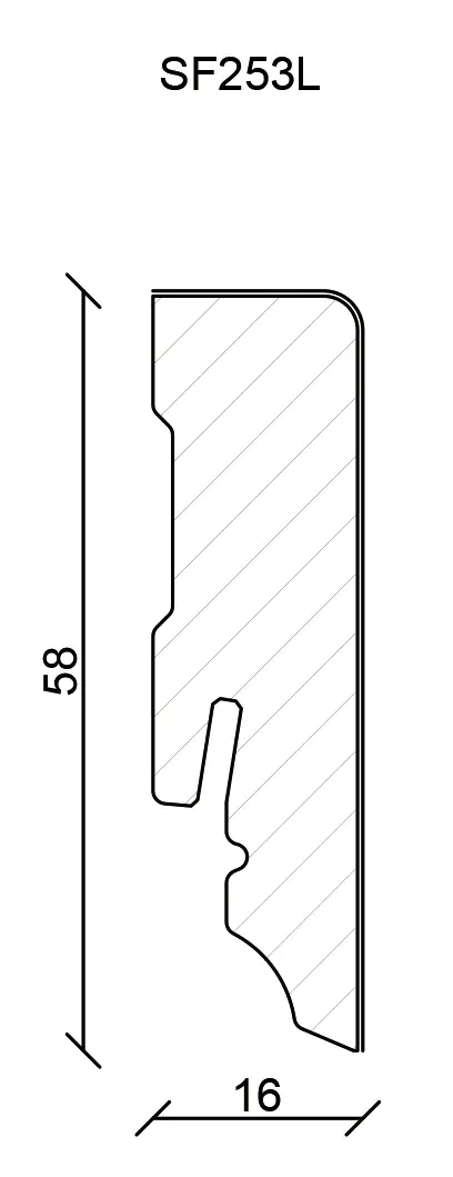 9003719318771_2165032 FN Neuhofer Sockelleiste Eckig 250 cm 58 x 16 mm Fichte oder Kiefer
