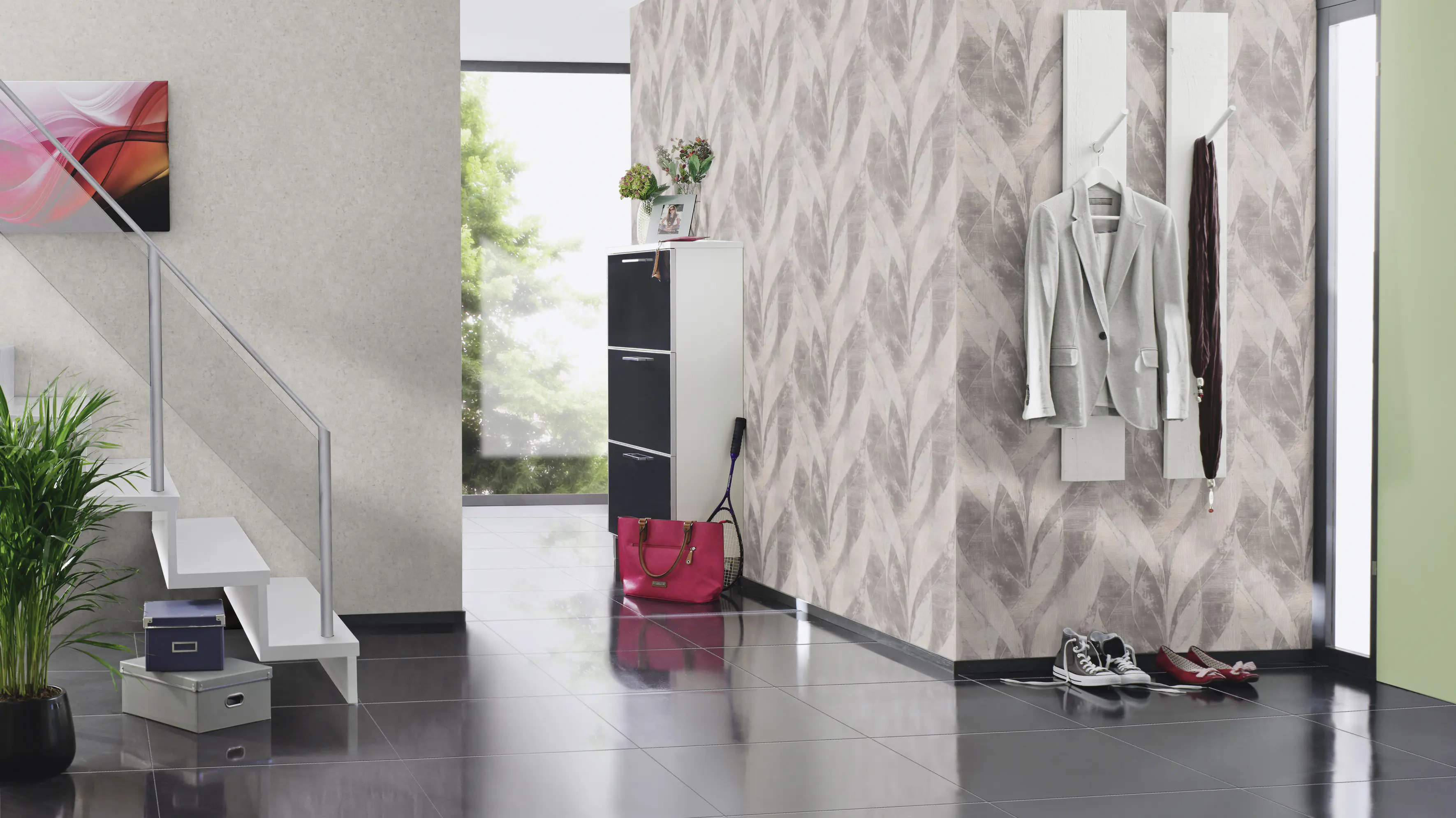 Rasch Vliestapete 520866 Grau-Mittelgrau Uni 10,05 m x 0,53 m