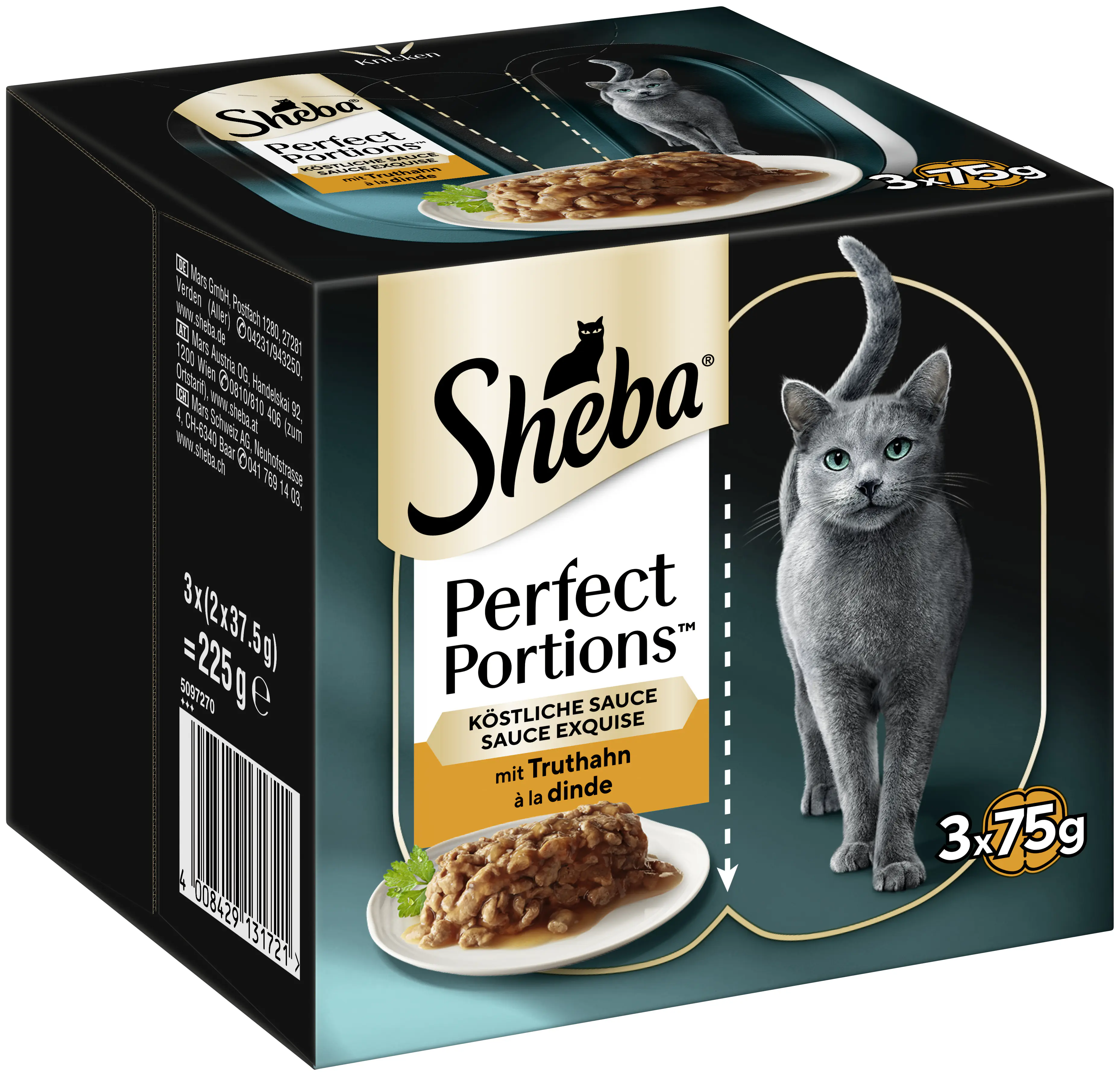 Sheba Perfect Portions Katzennassfutter Adult 6 x 37,5 g Truthahn