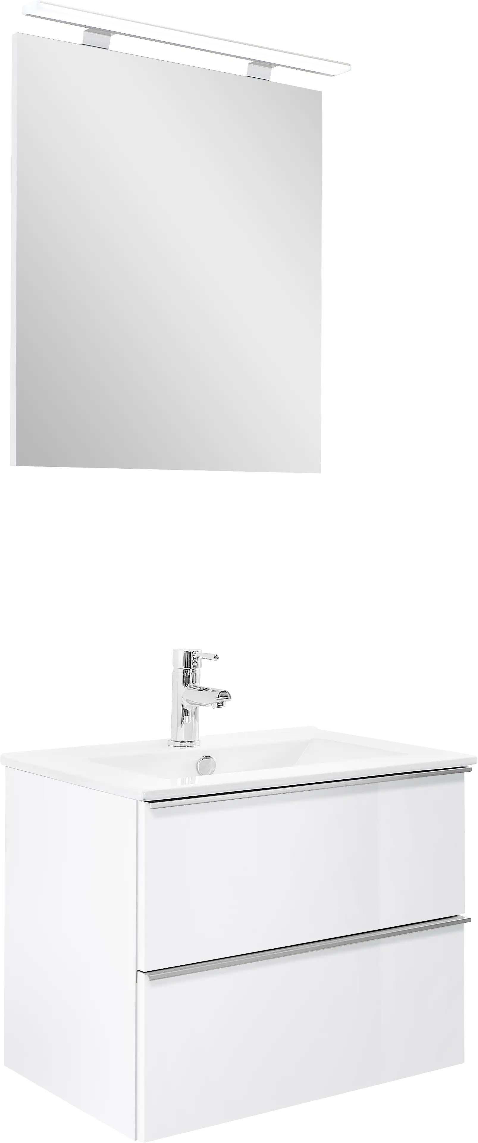 Primaster Bad-Set Düsseldorf weiß 61 cm LED-Leuchten, Keramikwaschtisch