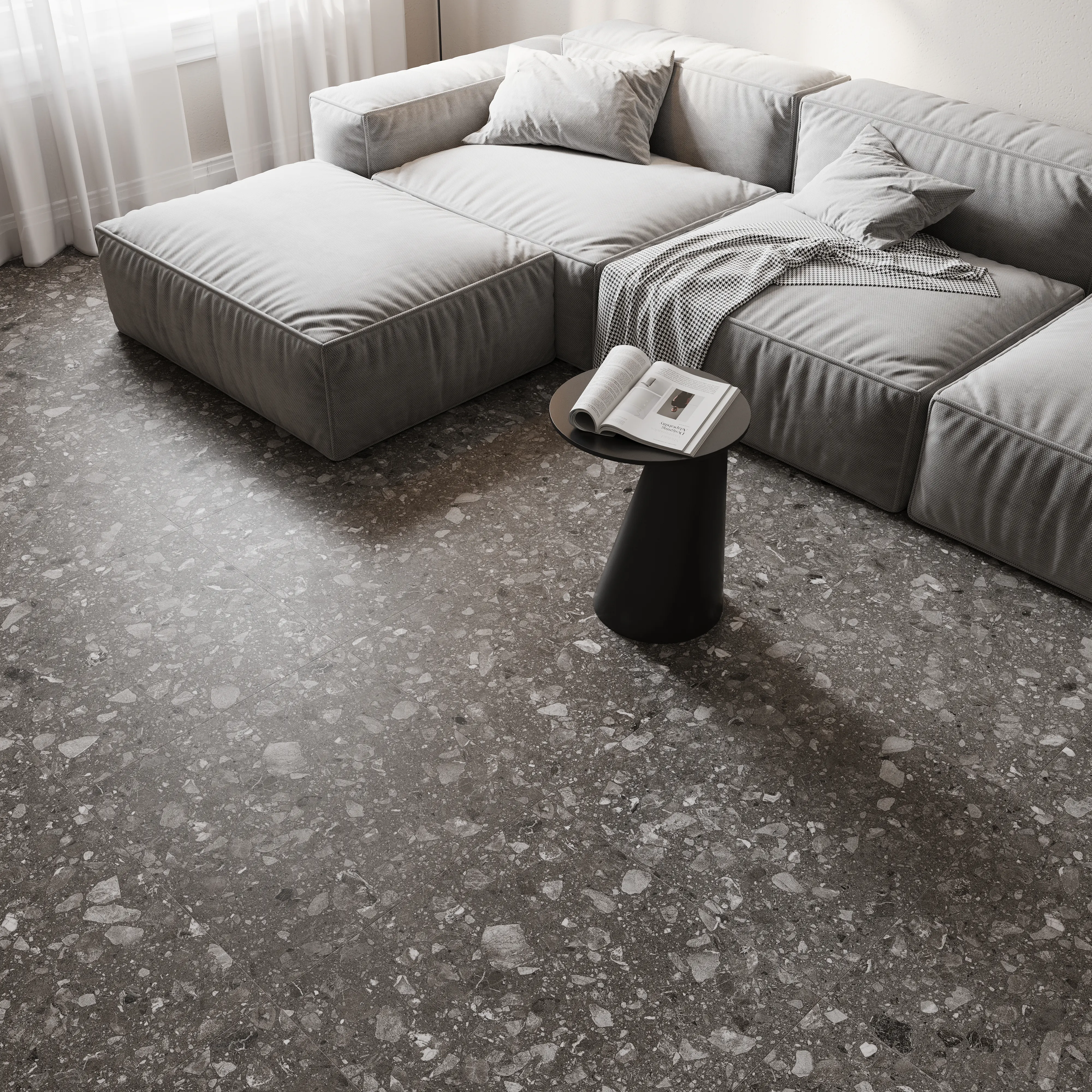 Bodenfliese Feinsteinzeug Terra 60 x 60 cm anthrazit