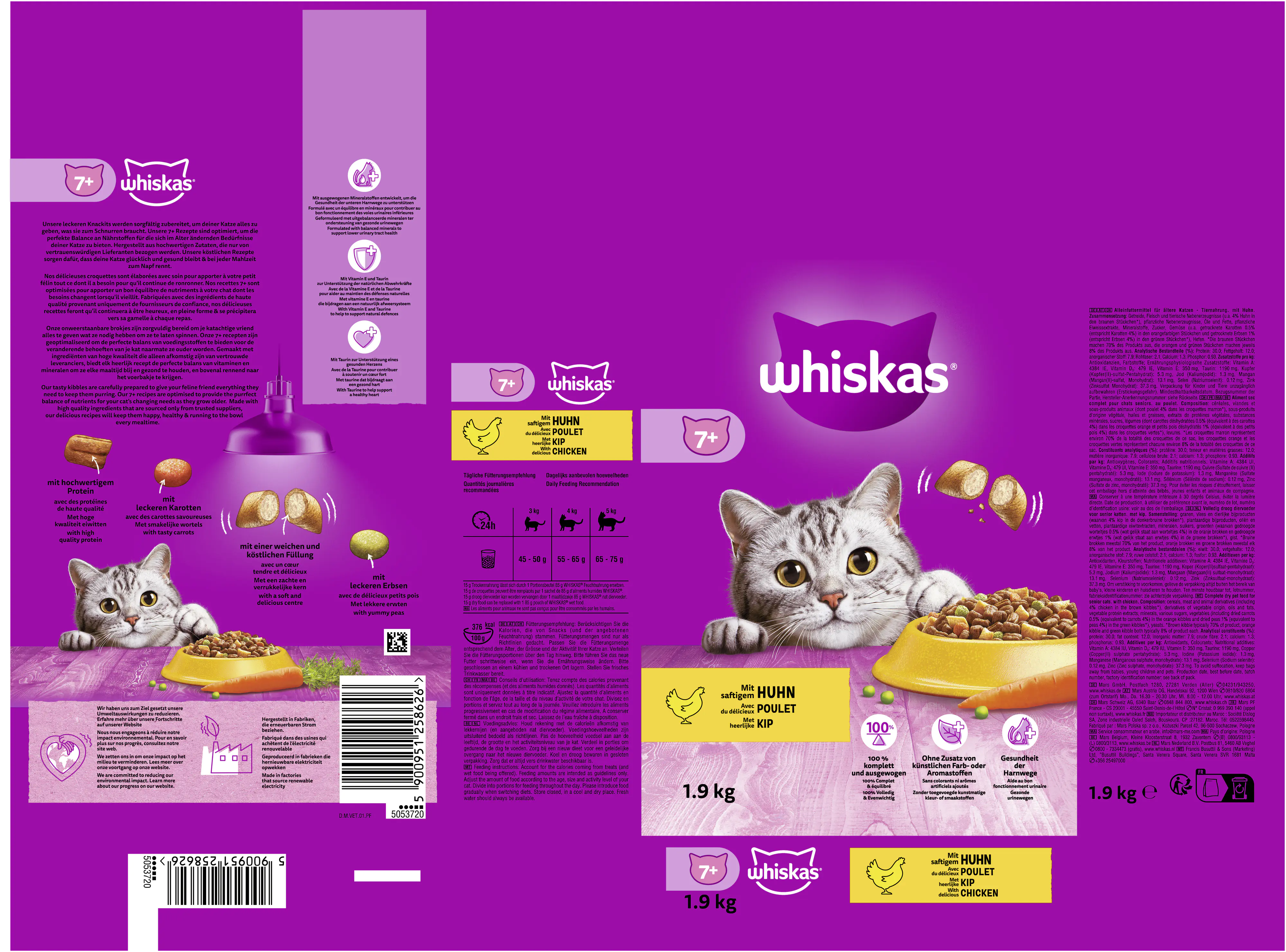 WHISKAS® Beutel Trocken Senior mit Huhn 1,9 kg 1,9 kg